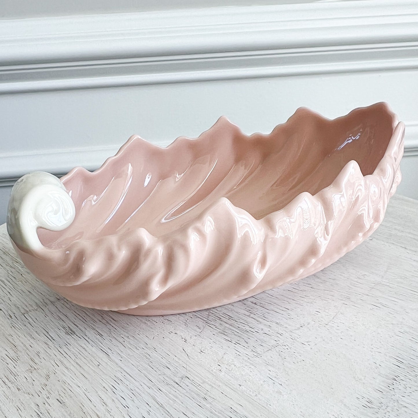 Betty Pastel Pink Acanthus Leaf Vintage Lenox Jewelry Bowl