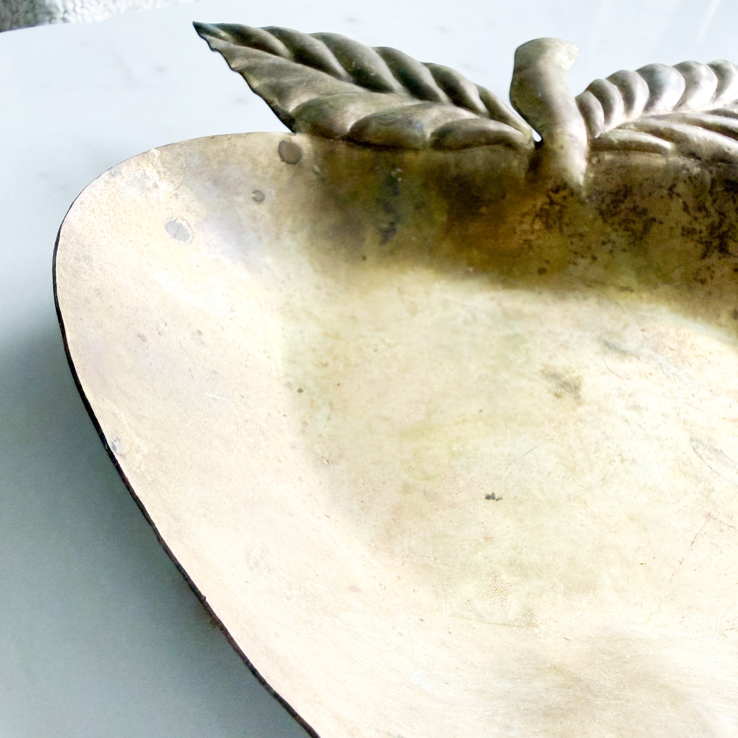 Apple Vintage Brass Jewelry Bowl