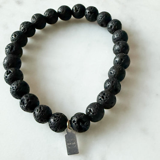 Alaska Men’s Unisex Black Lava Rock 6mm Bracelet