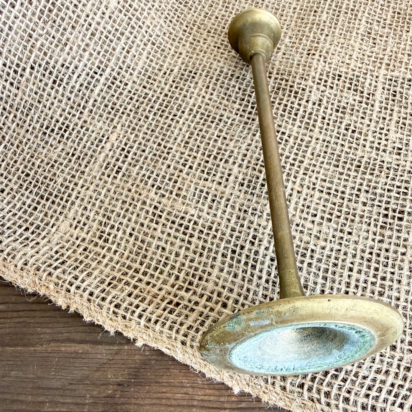 Trumpet Vintage Brass Candle Holder