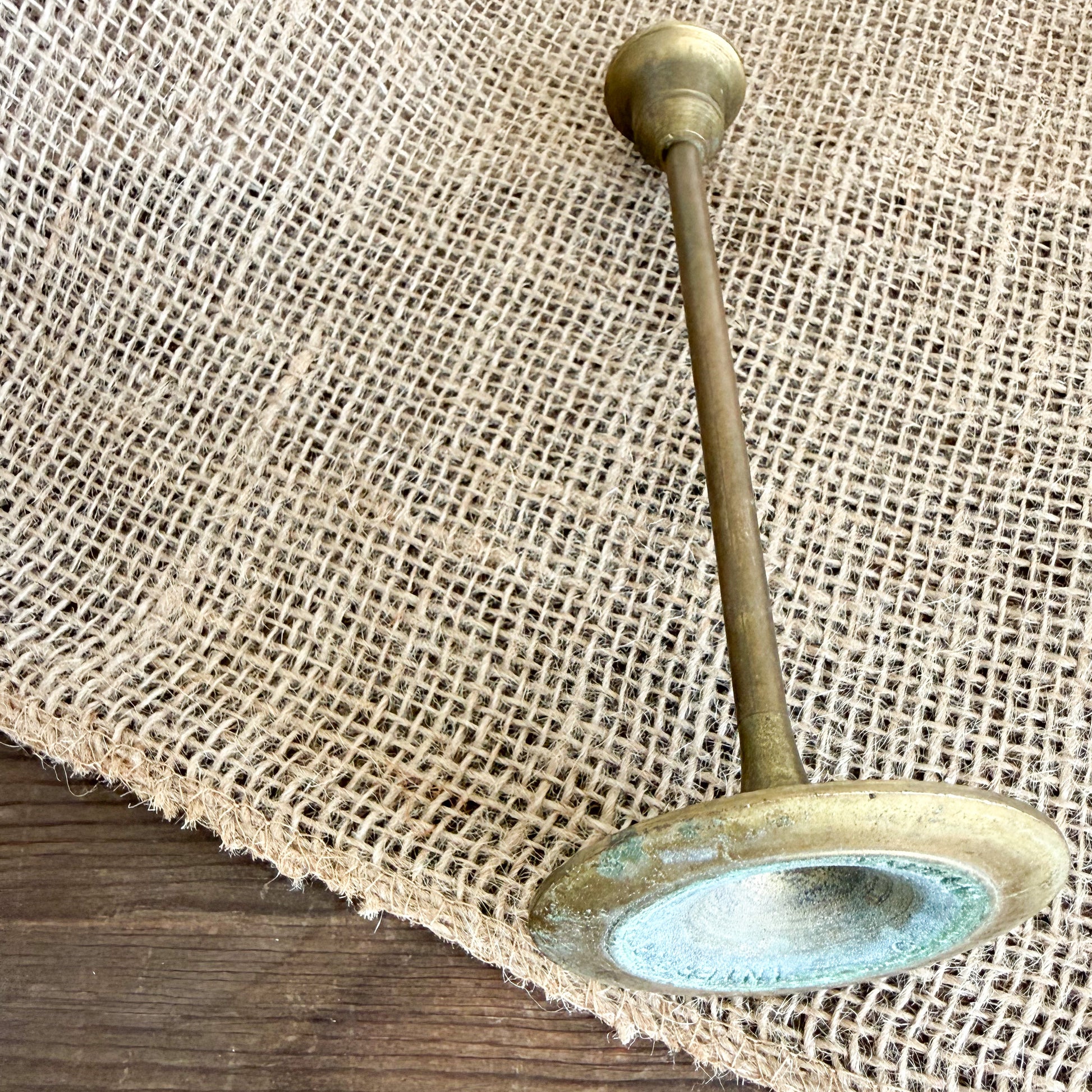 Trumpet Vintage Brass Candle Holder