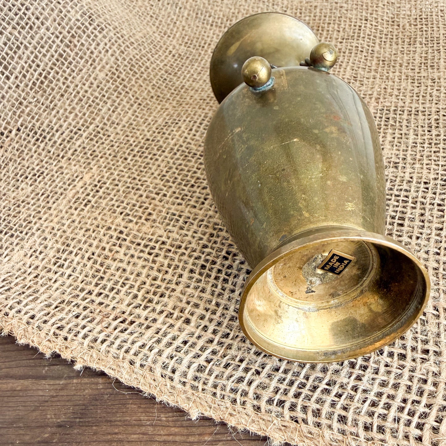 Lago Vintage Brass Rope Vase