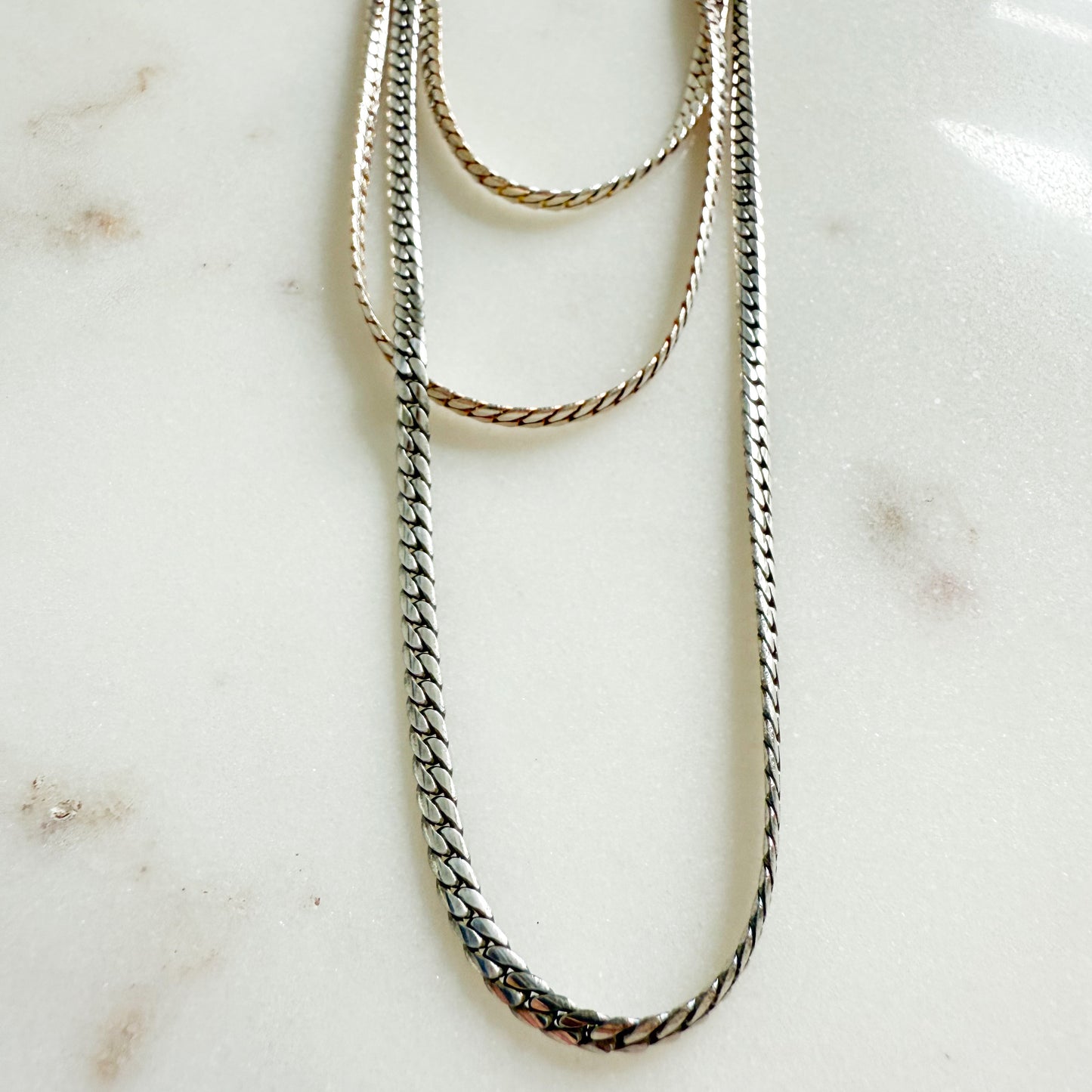 Warson Sterling Silver Flat Curb 925 Italian Chain Necklace