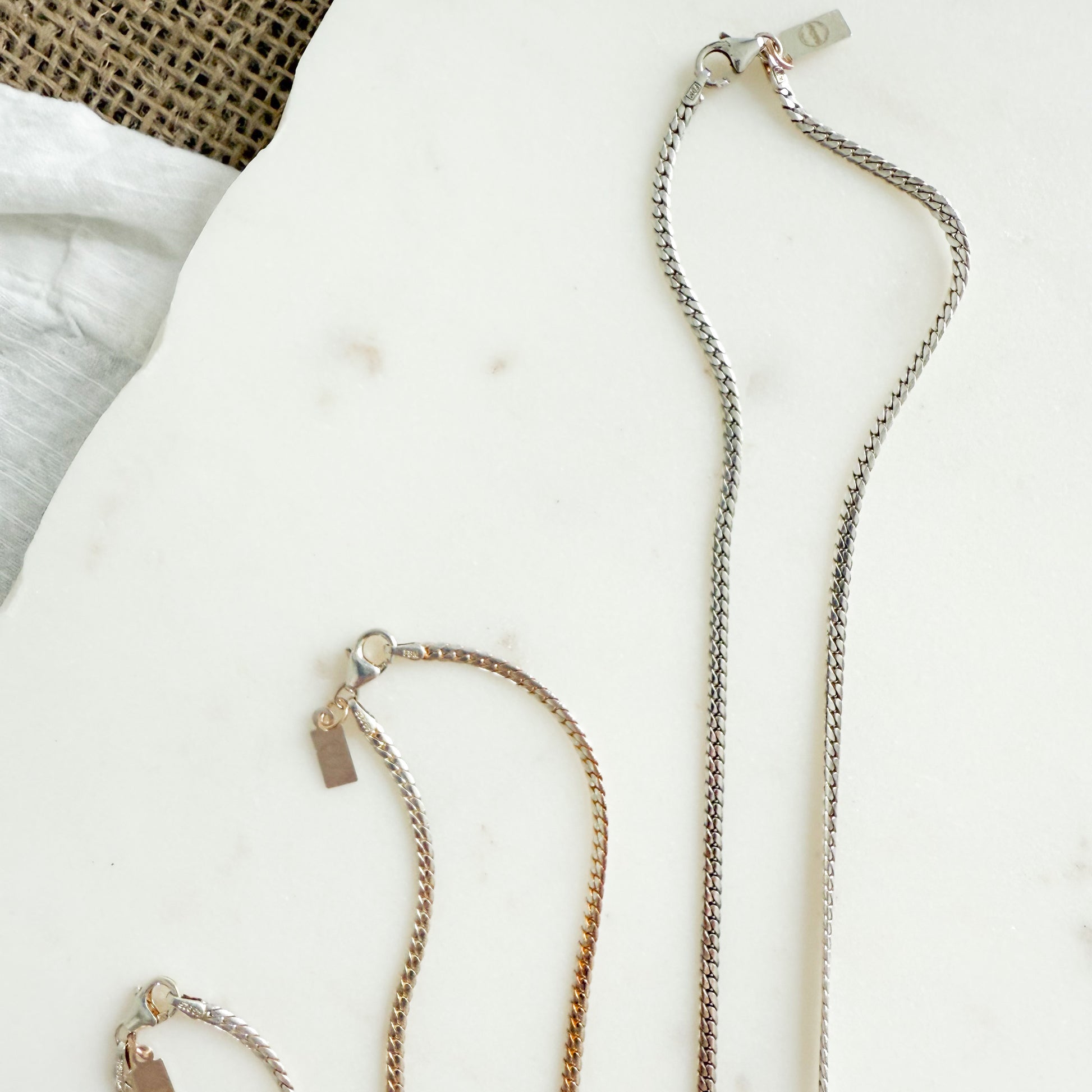 Warson Sterling Silver Flat Curb 925 Italian Chain Necklace