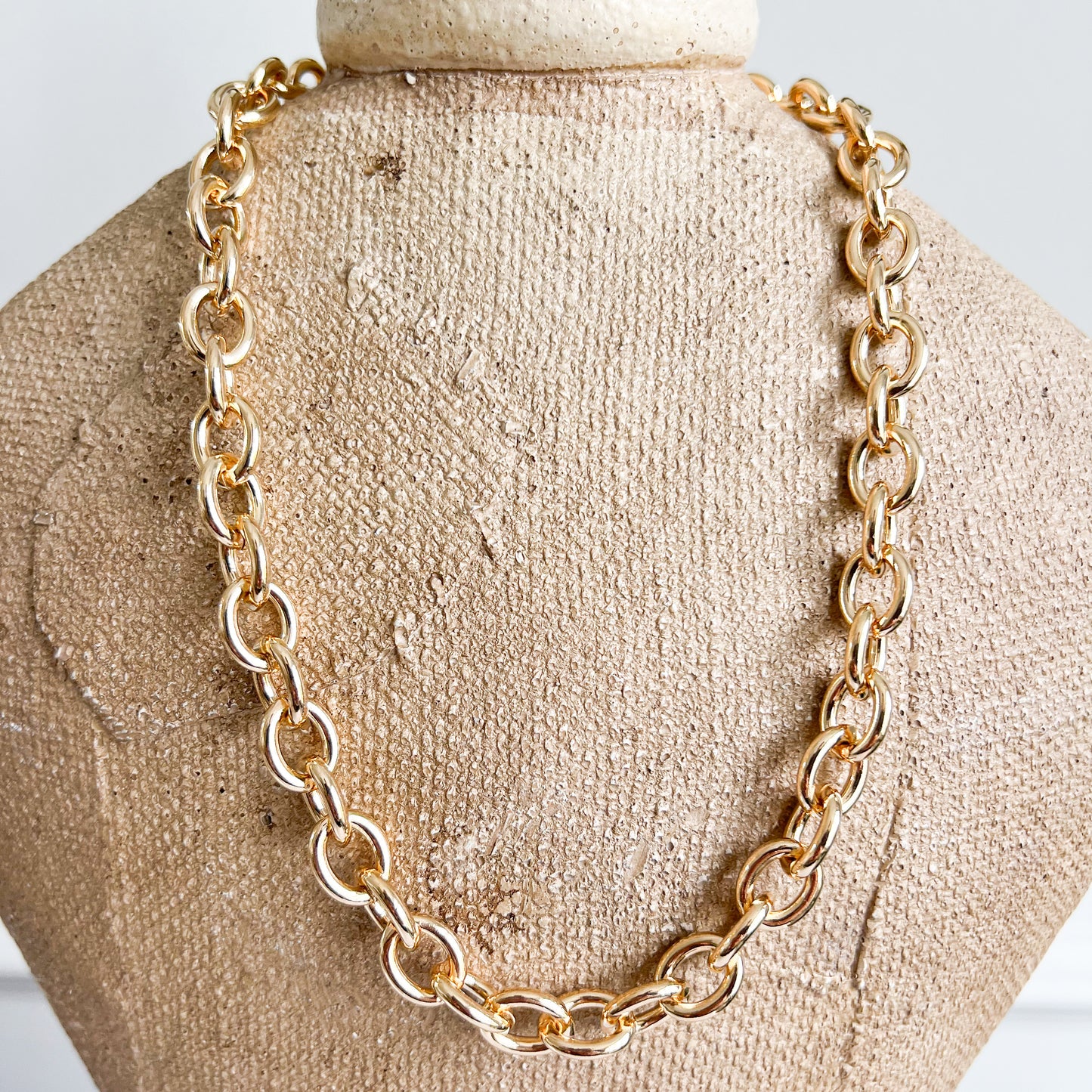 Jackie Gold Thick Chain Necklace