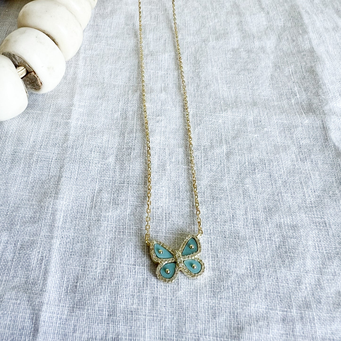 Butterfly Sky Pave Crystal 925 Necklace