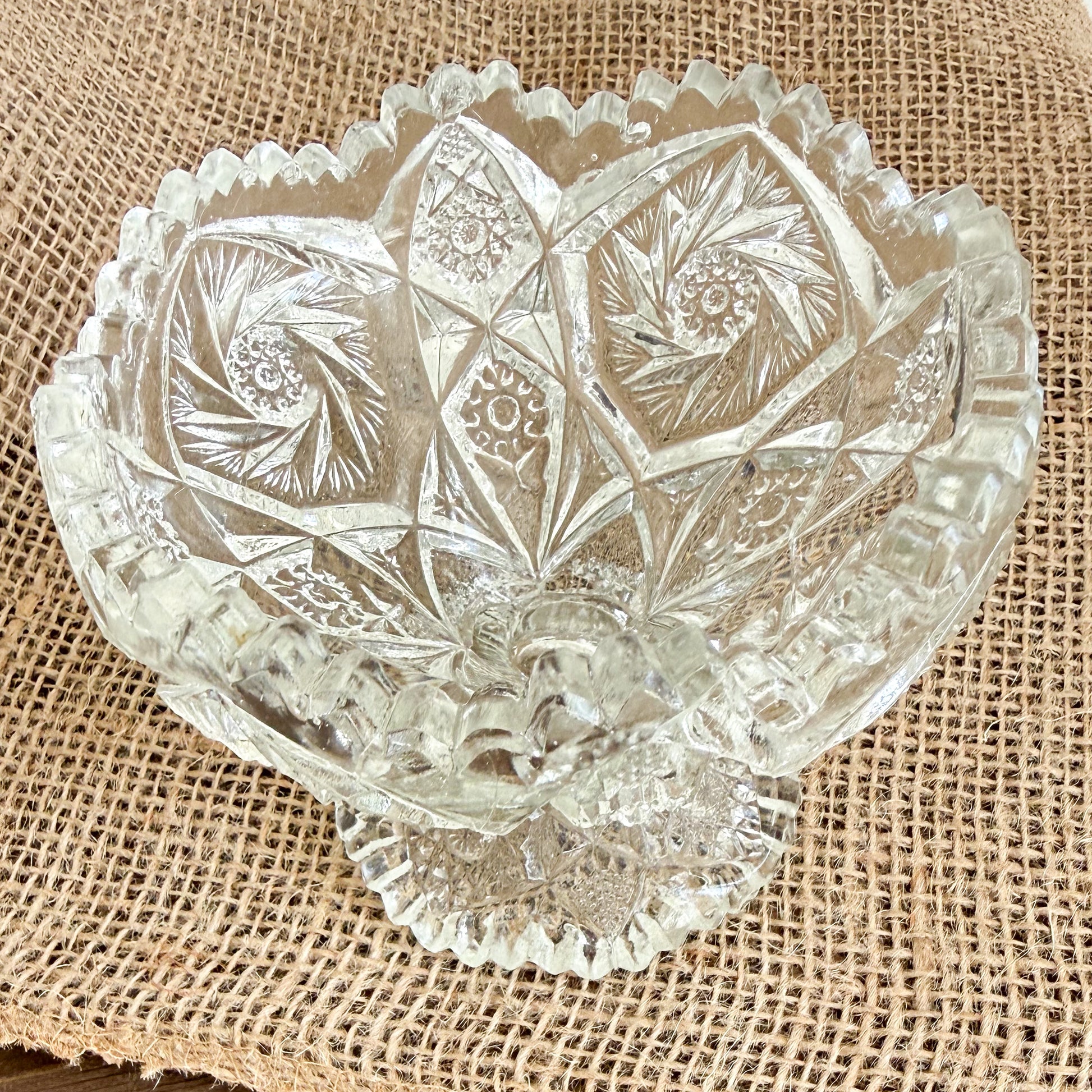 Aragon Vintage Glass Crystal Jewelry Bowl