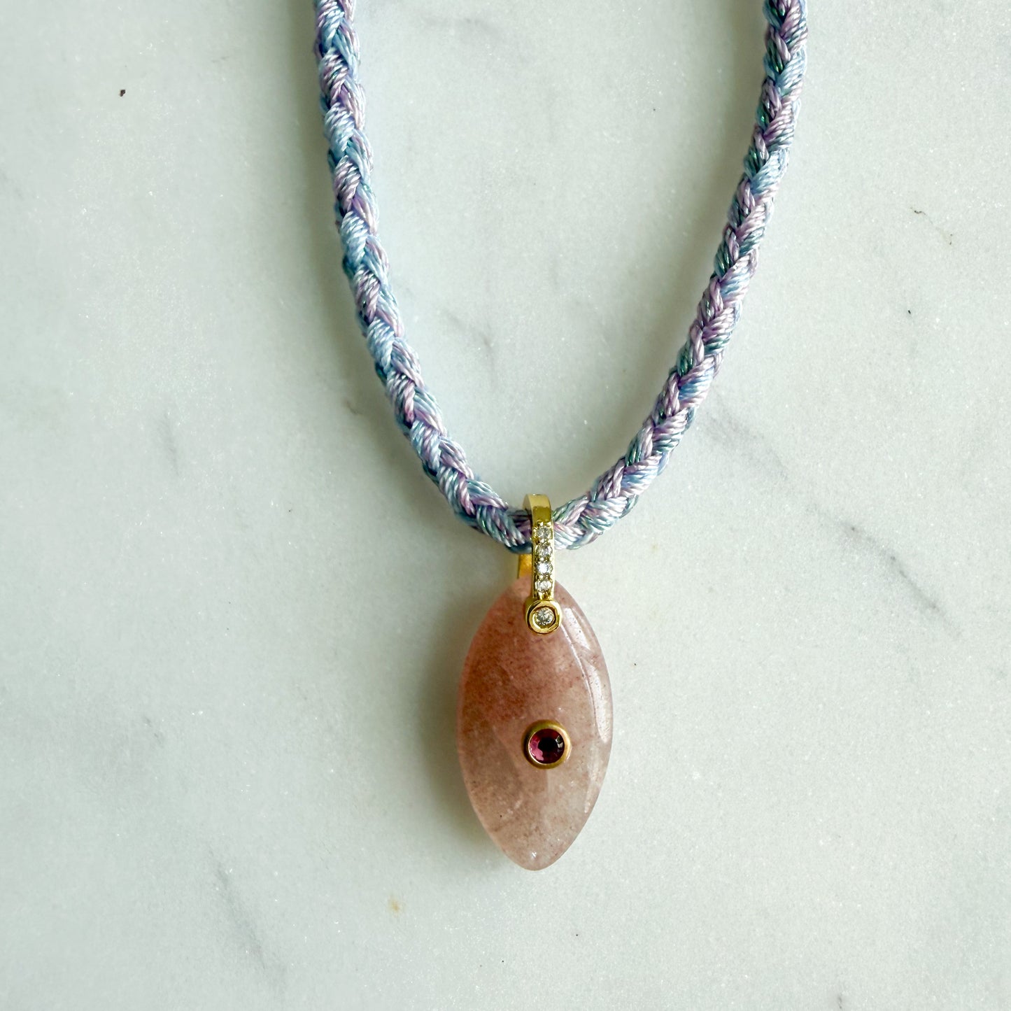 The Banks Semi-Precious Stone Braided Rope Necklace - BelleStyle