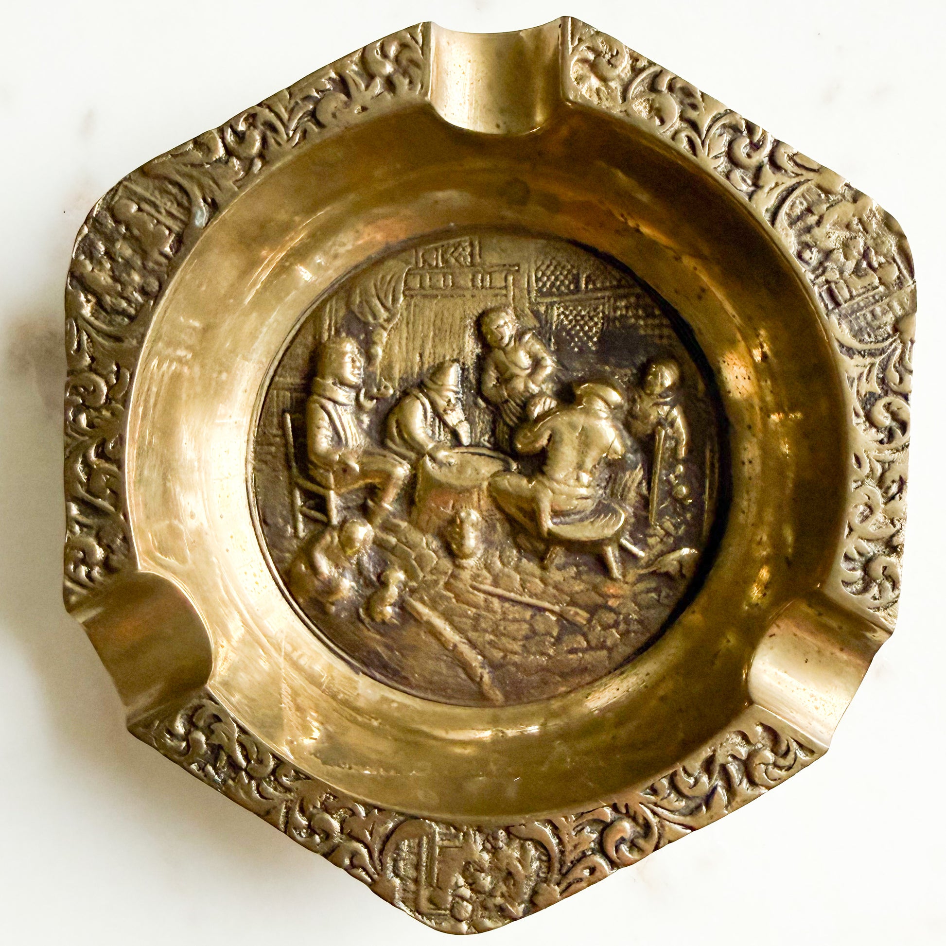 Flynn Antique Brass Ashtray Jewelry Holder