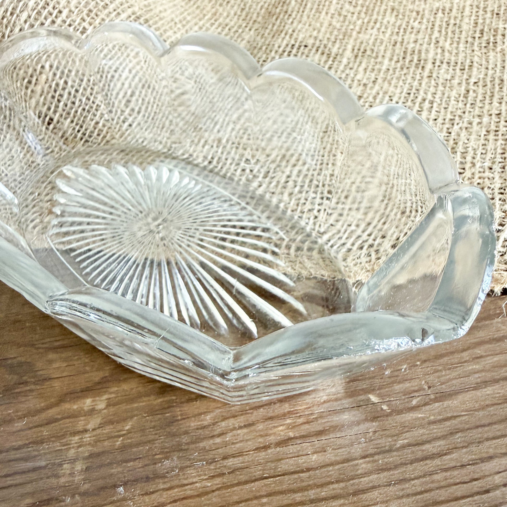 Scalloped Edge Vintage Jewelry Bowl