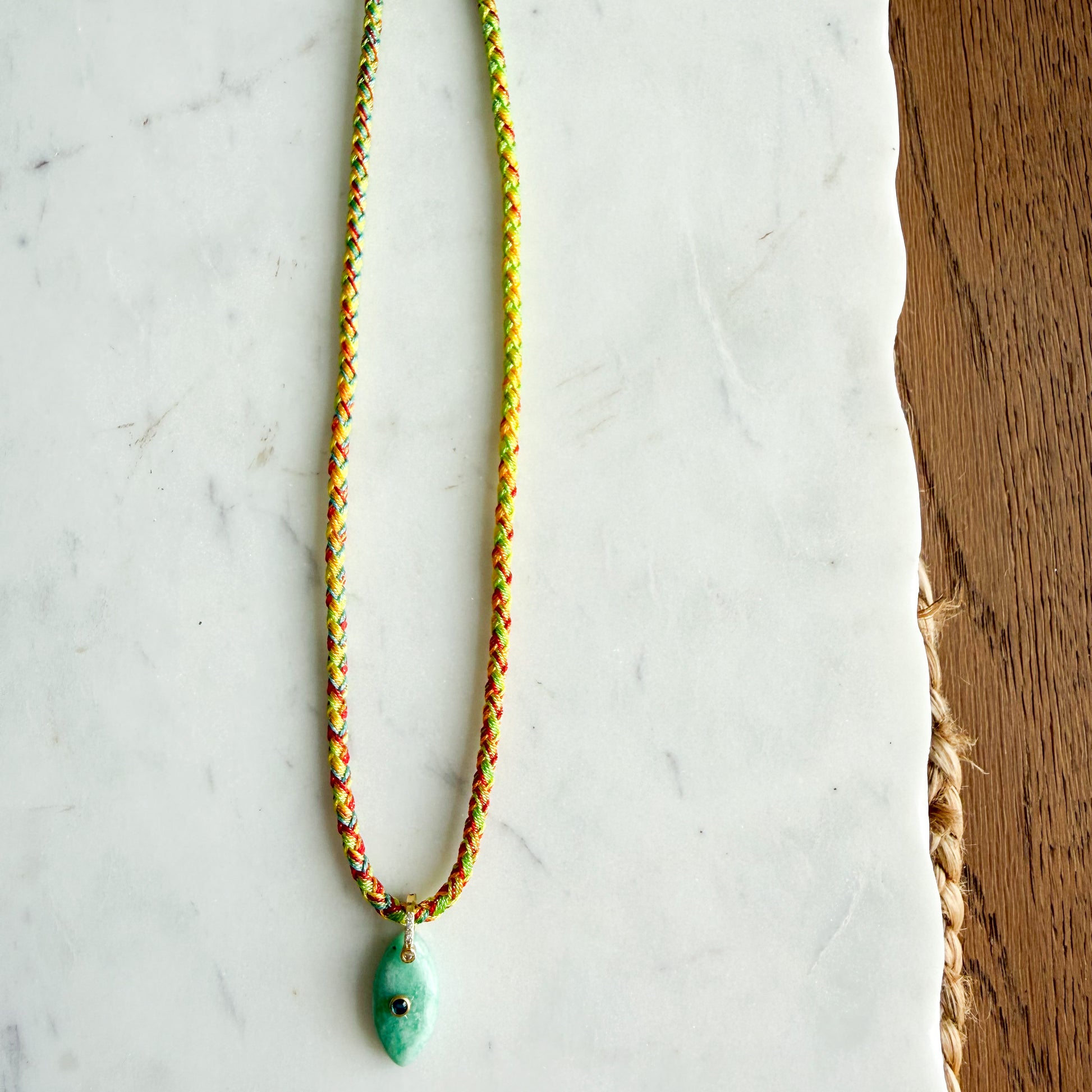 The Banks Semi-Precious Stone Braided Rope Necklace - BelleStyle