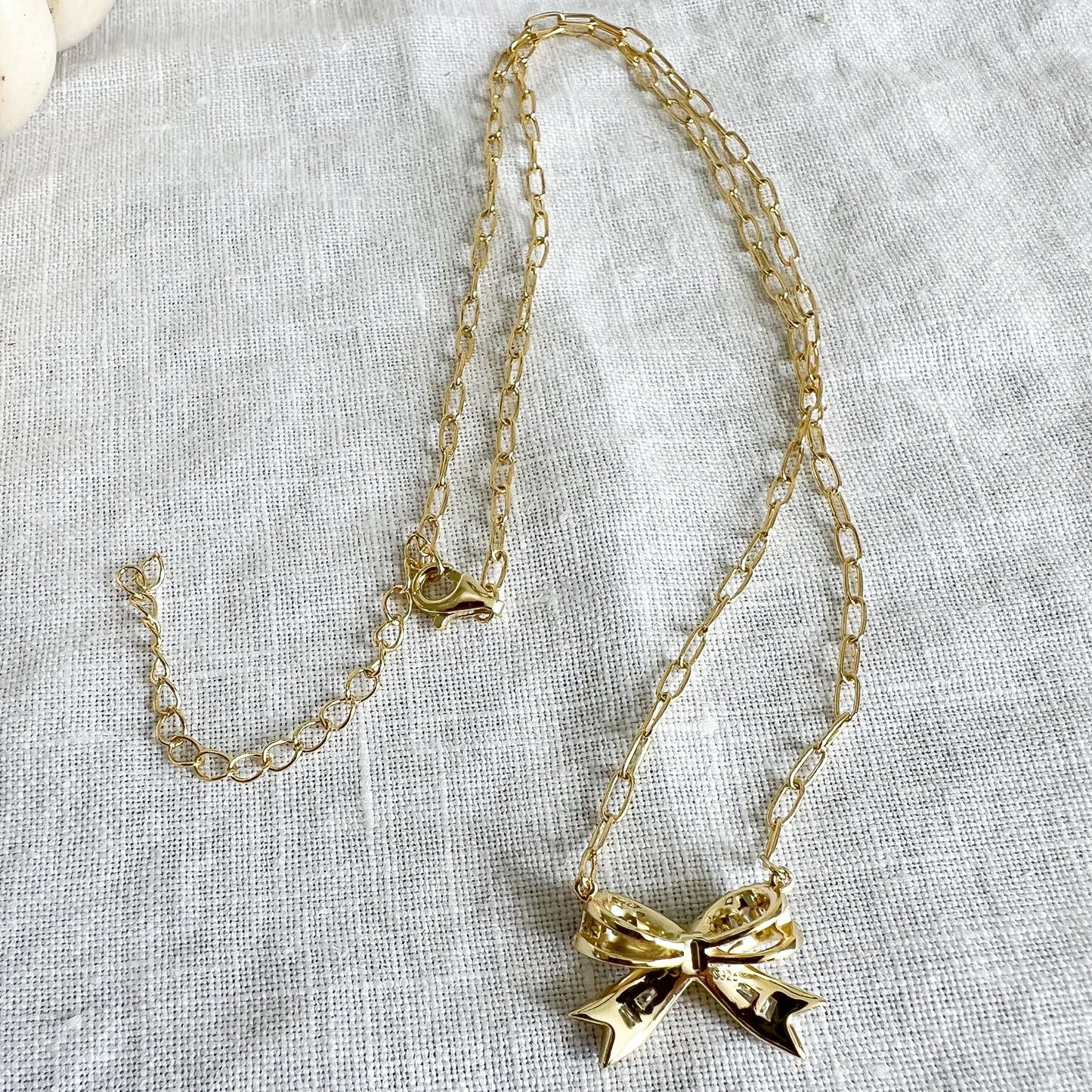 Belle Bow Baguette Crystal 925 Necklace