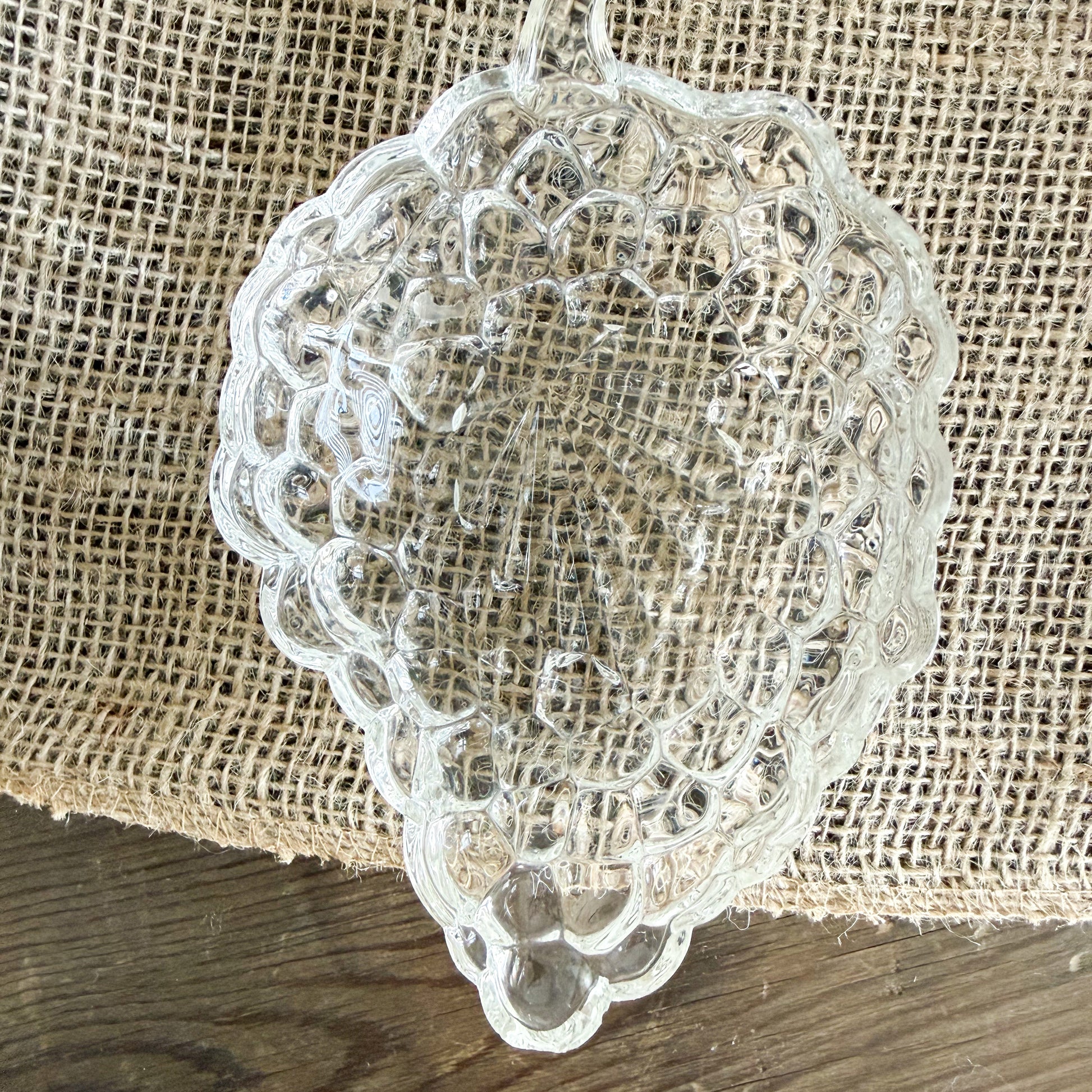 Vintage Raspberry Crystal Jewelry Dish