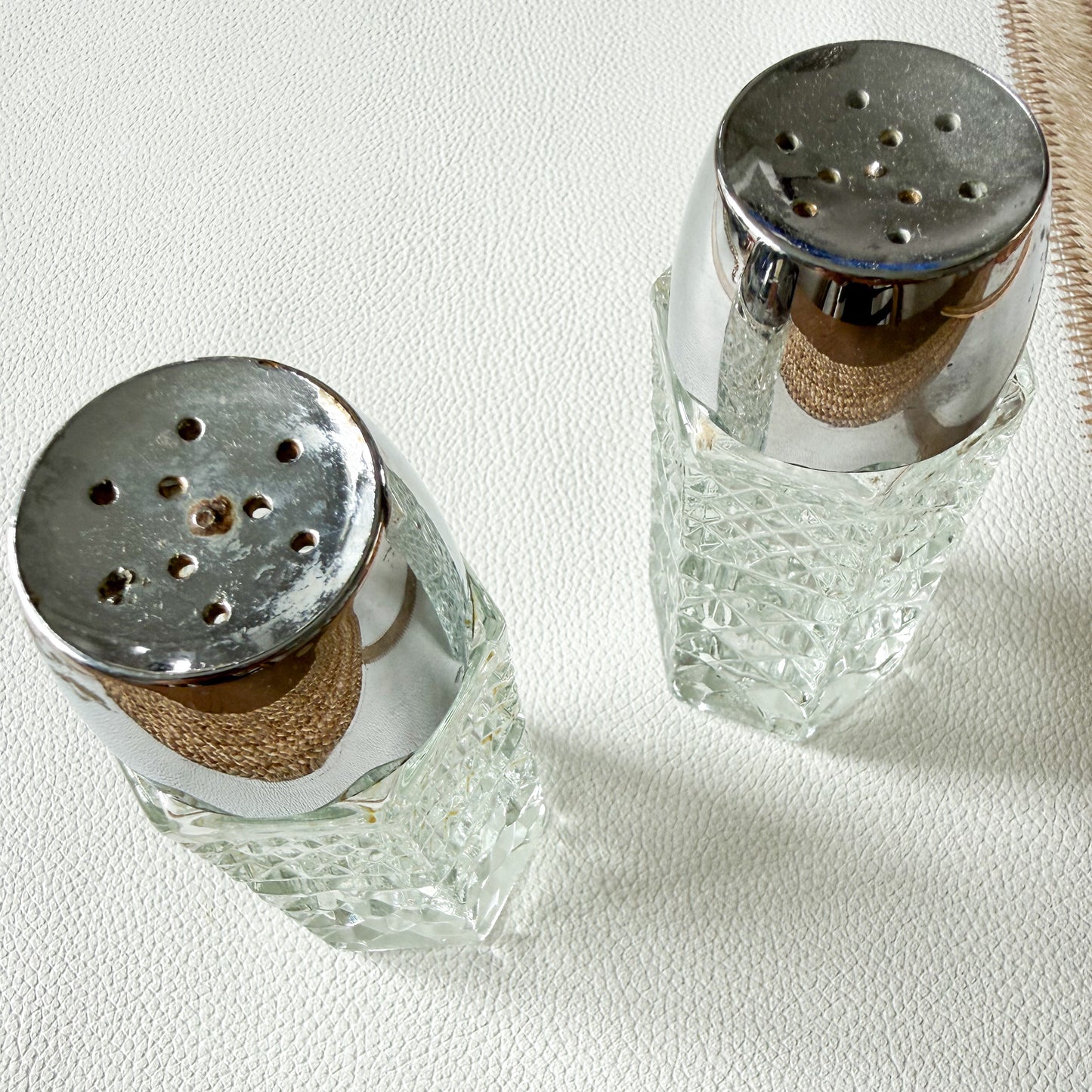 McAdams Vintage Anchor Hocking Wexford Salt Pepper Shaker Set