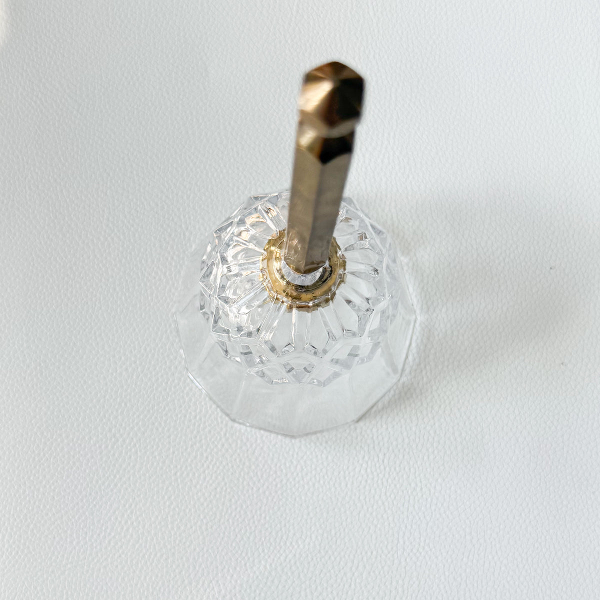 Oliver Vintage Crystal Bell with Patina Brass Handle - BelleStyle