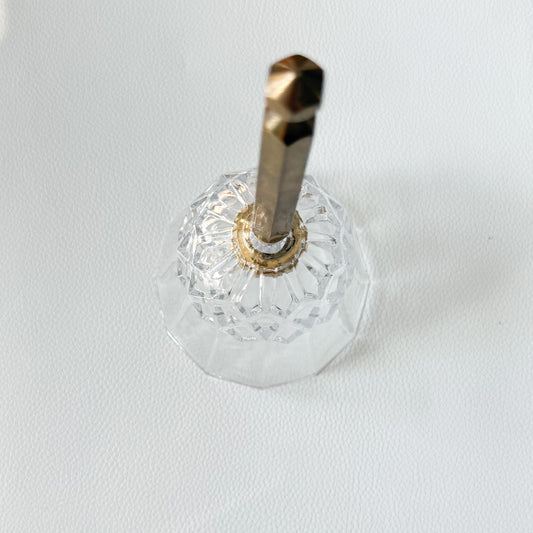 Oliver Vintage Crystal Bell with Patina Brass Handle - BelleStyle