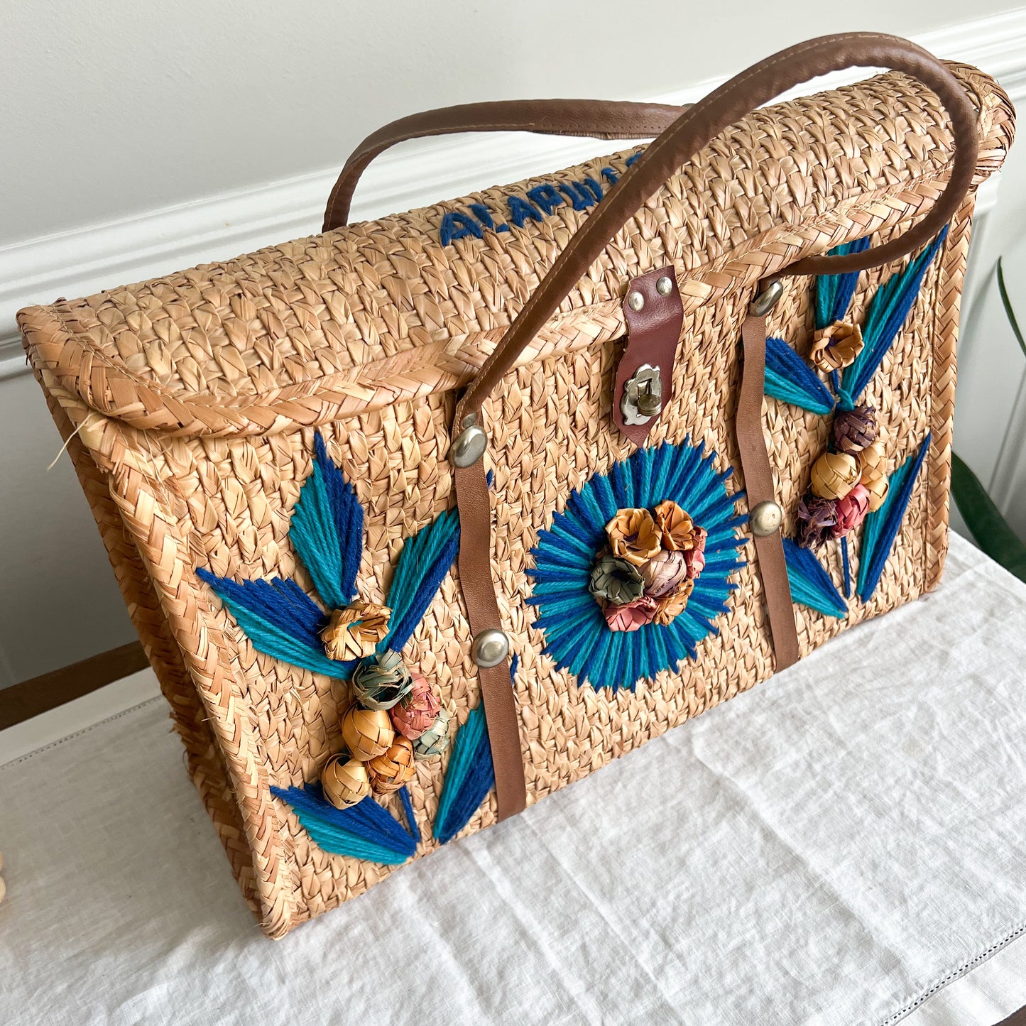 Acapulco Vintage Woven Large Tote Bag