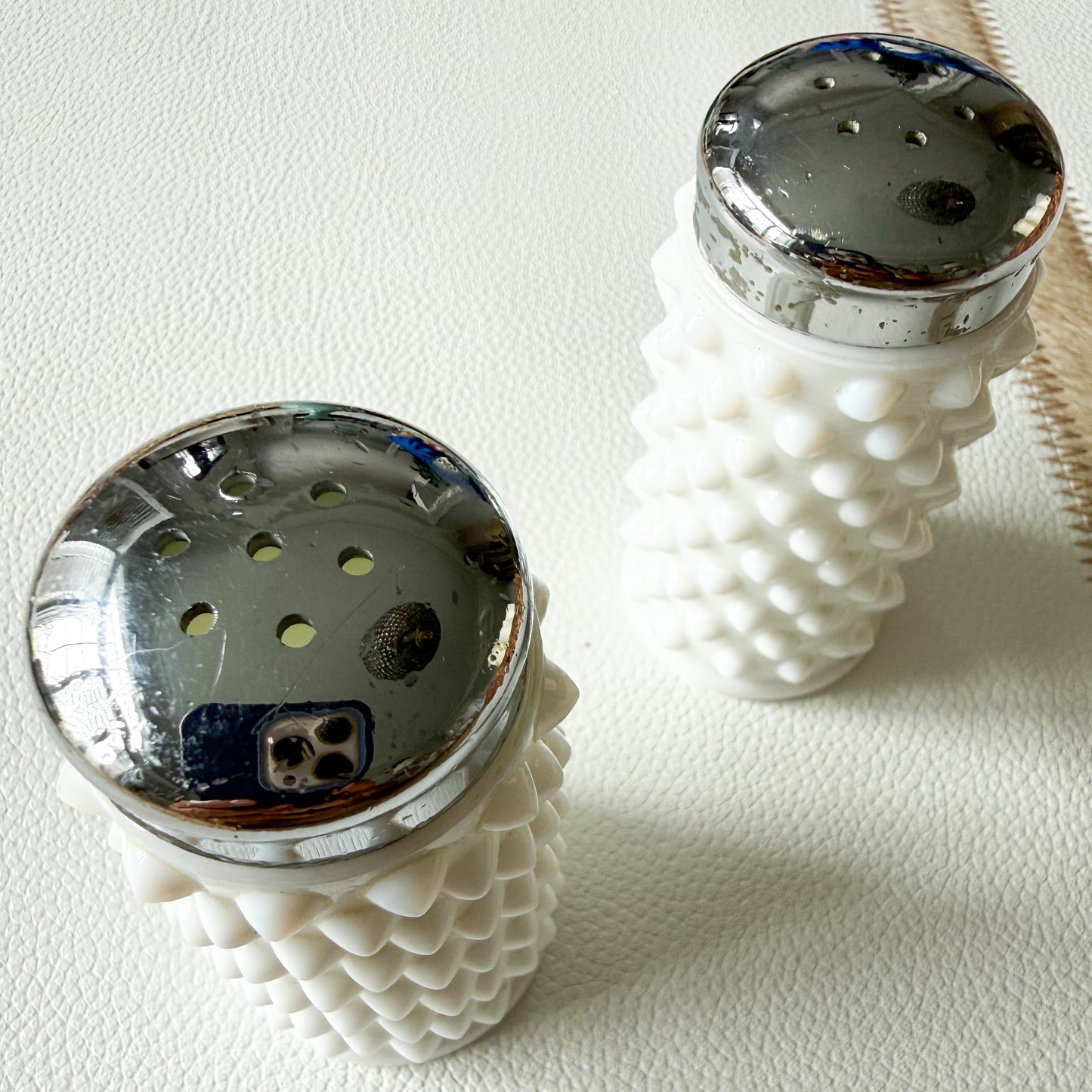 Nantucket Vintage Milk Glass Salt & Pepper Shakers - BelleStyle