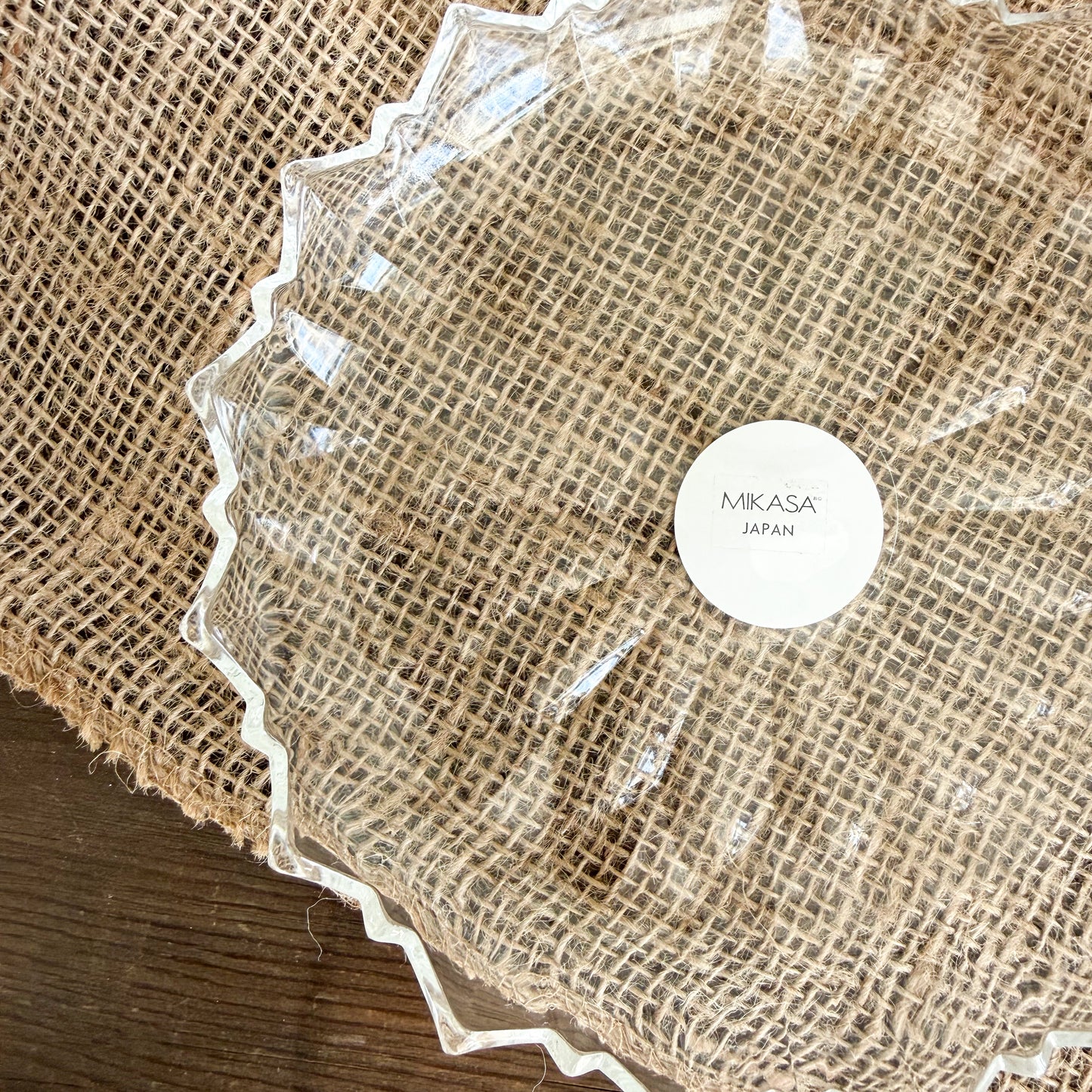 Sunflower Vintage Mikasa Crystal Glass Jewelry Plate