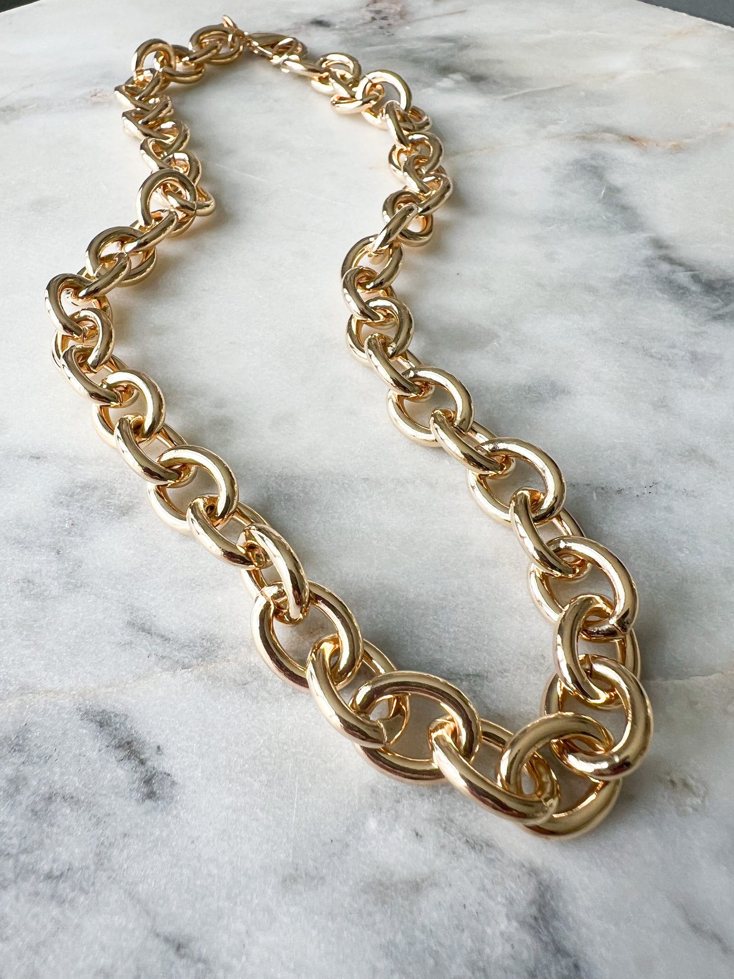 Jackie Gold Thick Chain Necklace