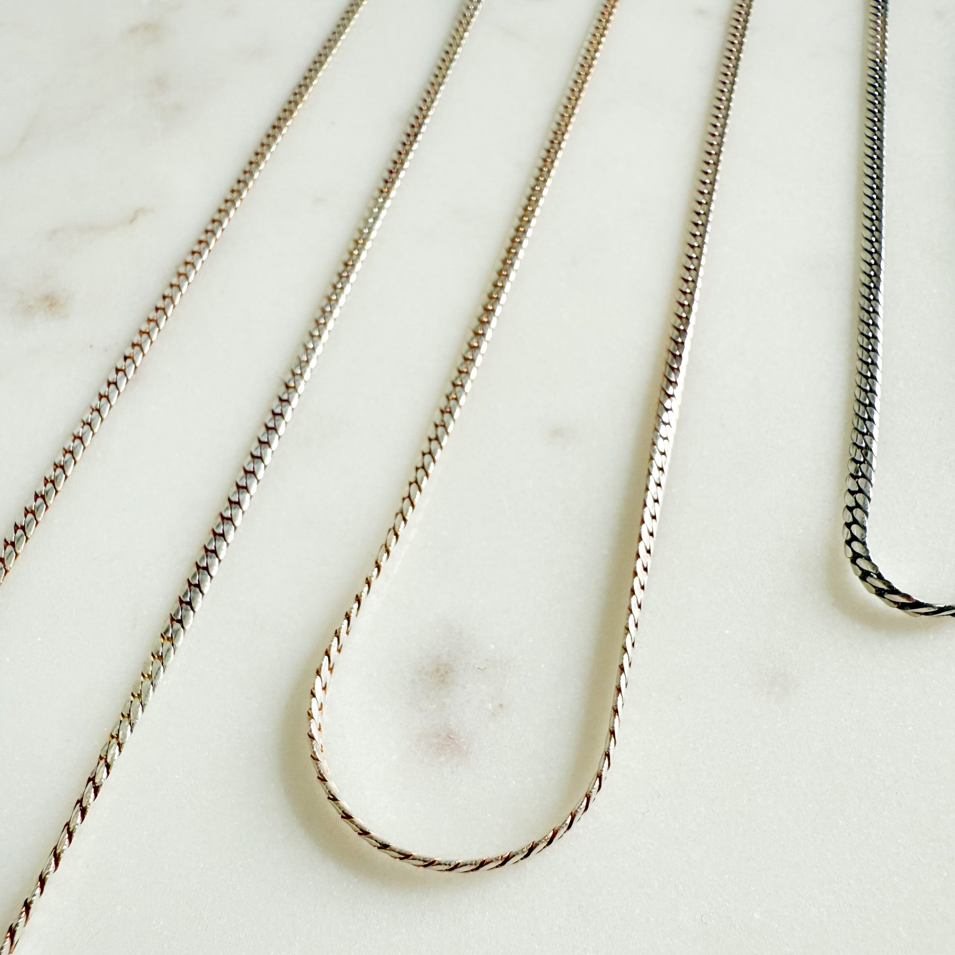 Warson Sterling Silver Flat Curb 925 Italian Chain Necklace