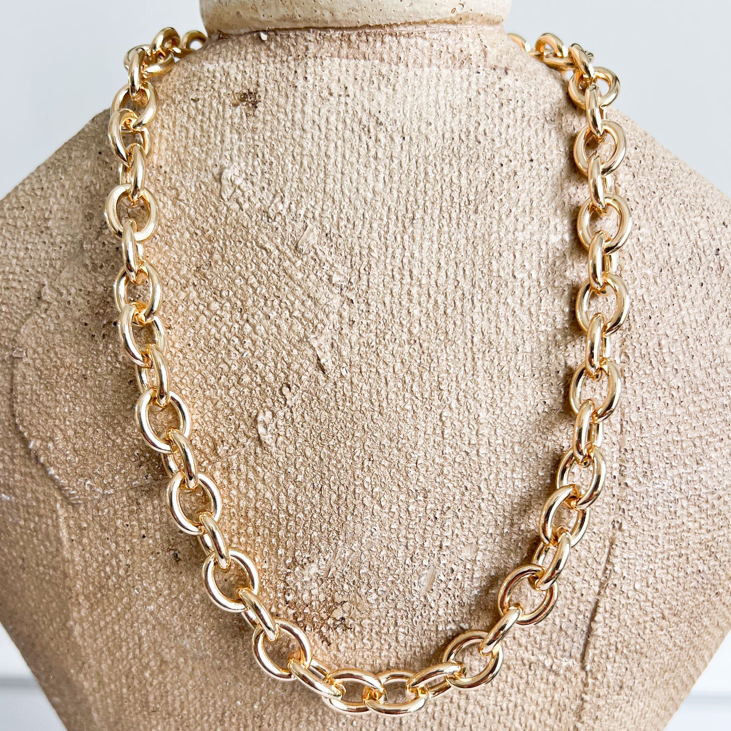 Jackie Gold Thick Chain Necklace