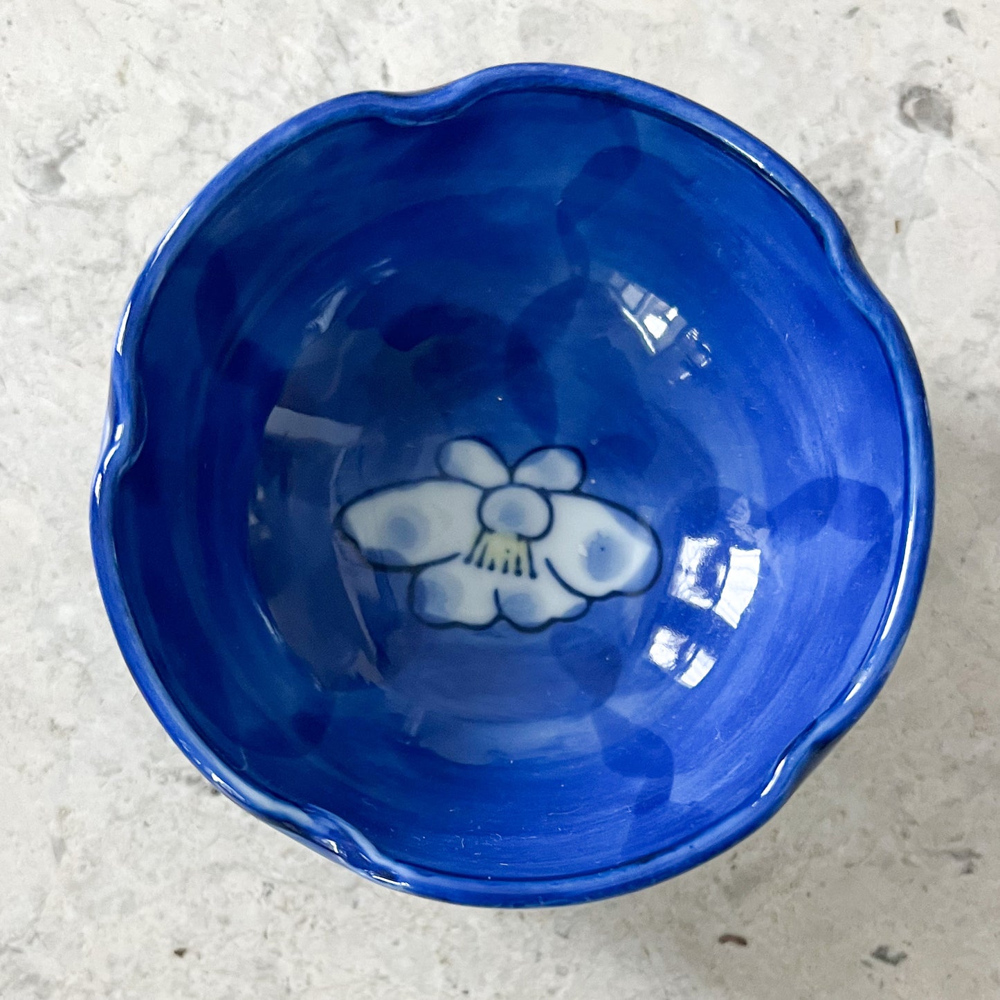 Vintage Hand painted Blue and White Jewelry Bowl