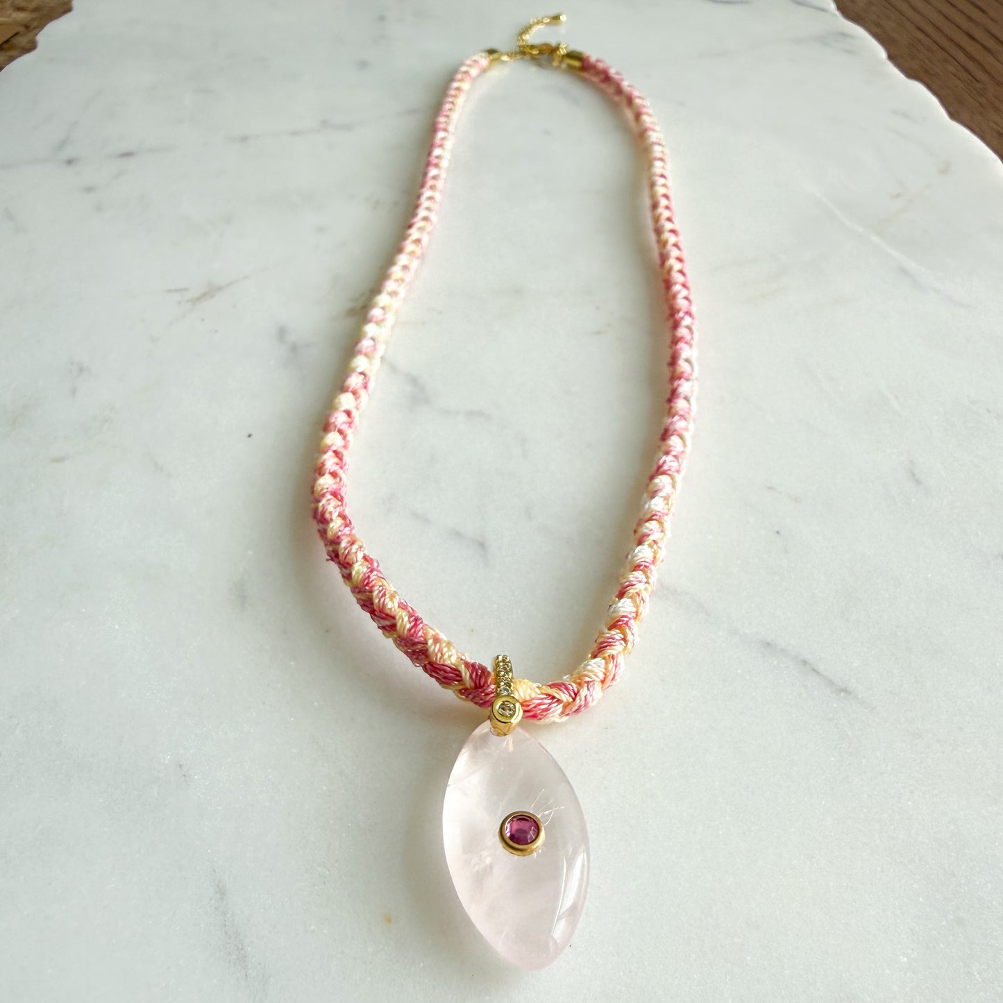 The Banks Semi-Precious Stone Braided Rope Necklace - BelleStyle