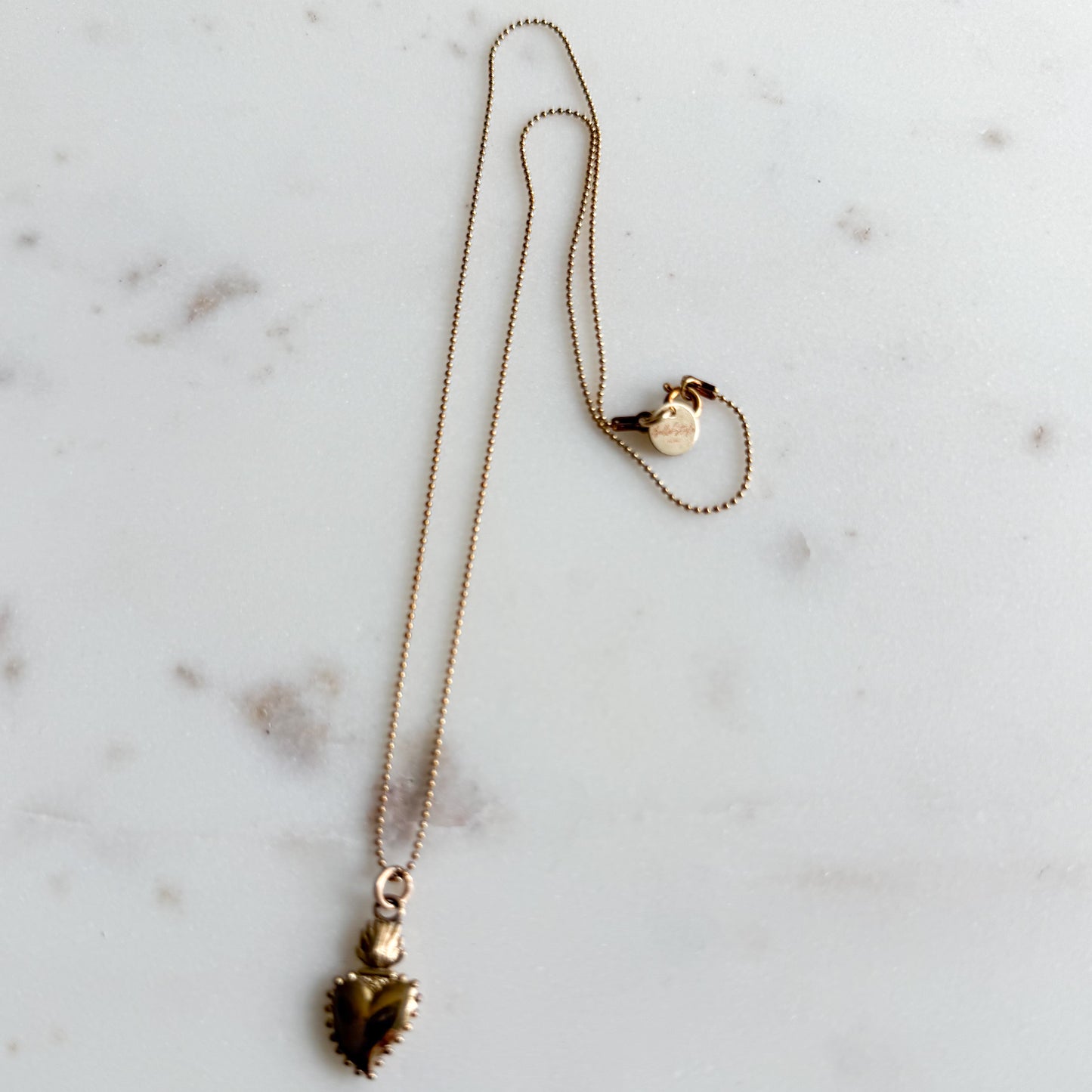 Philipine Sacred Heart Mini Ball Chain 18” Necklace