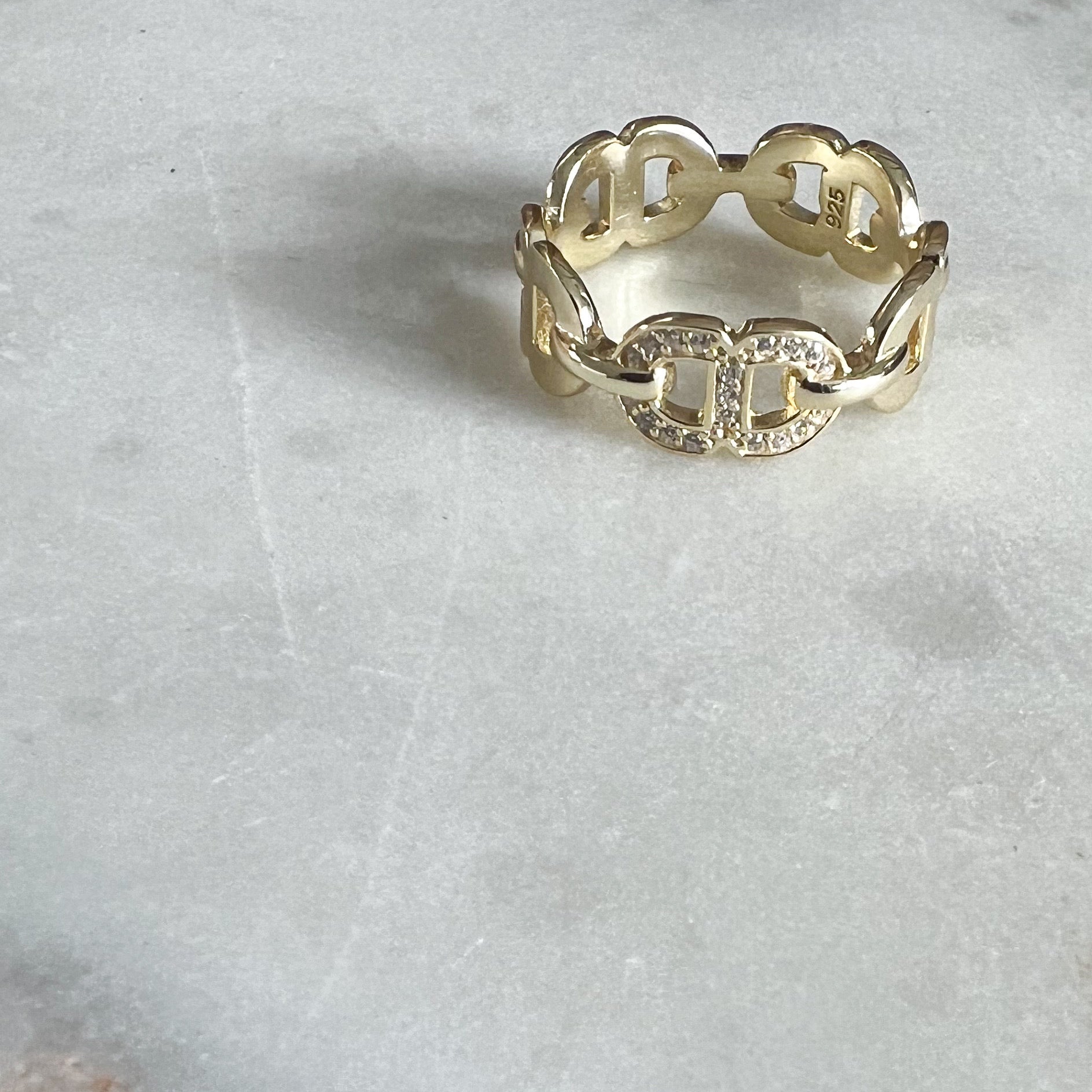 Locket Gold Sterling silver 925 Ring Size 7 - BelleStyle