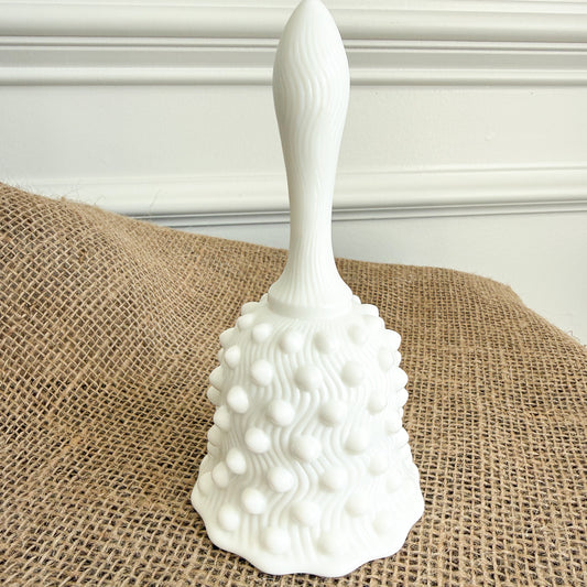 Dot Vintage Milk Glass White Dinner Bell