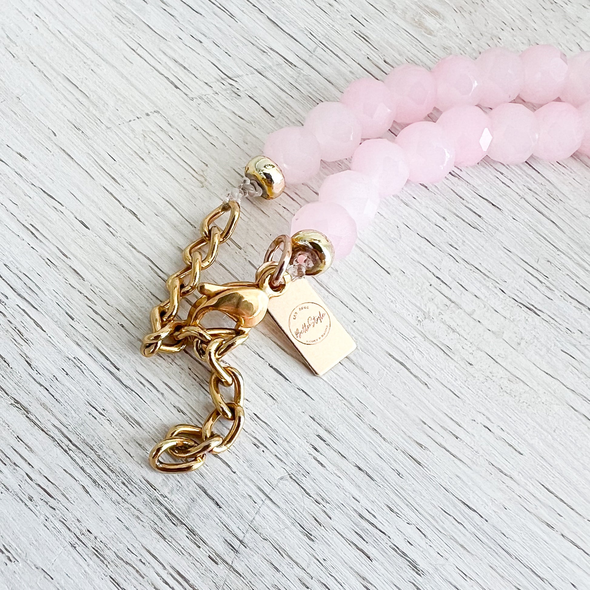 Drippy Strawberry Charm Rose Quartz Necklace