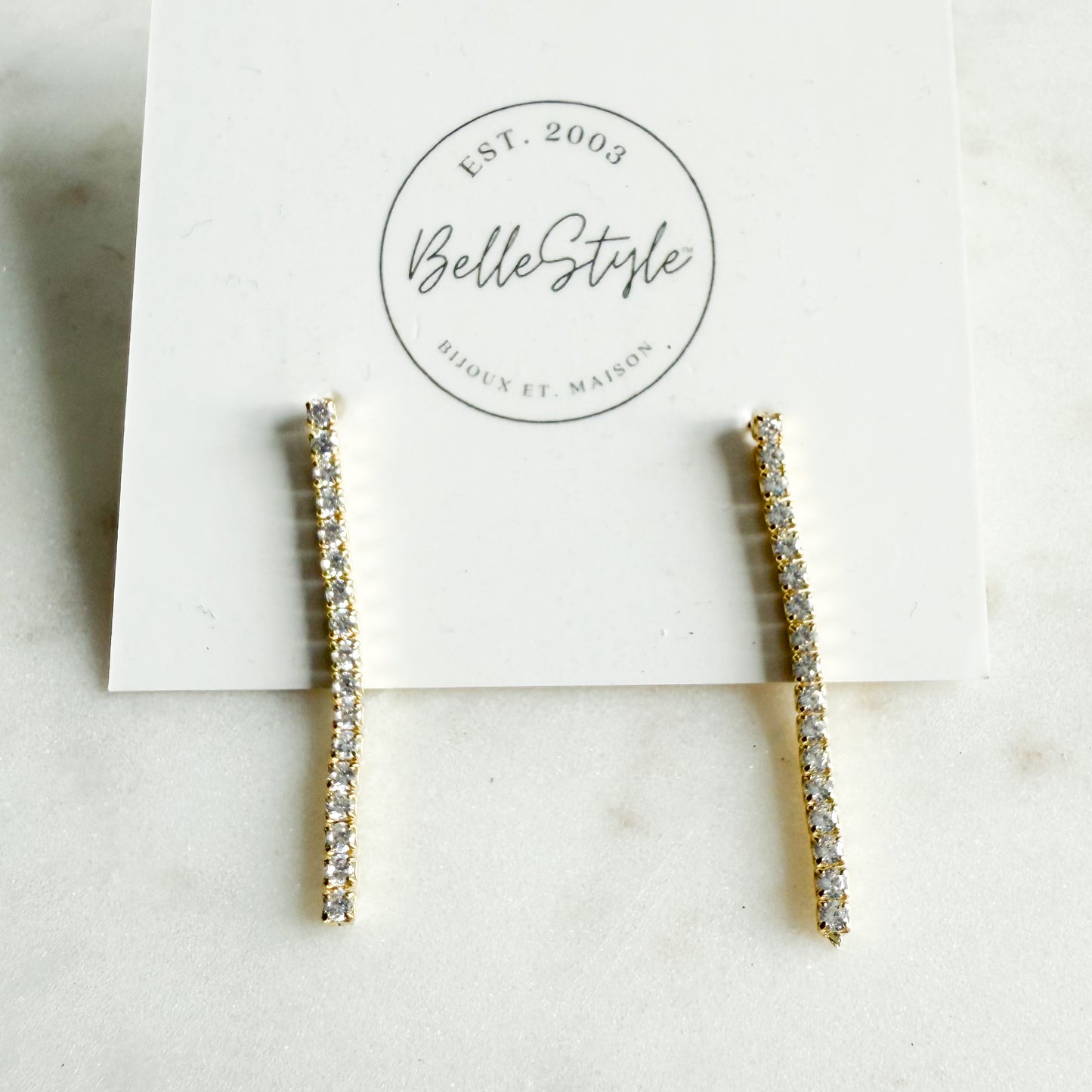 Jackson Cubic Zirconia Crystal Post Earrings - BelleStyle