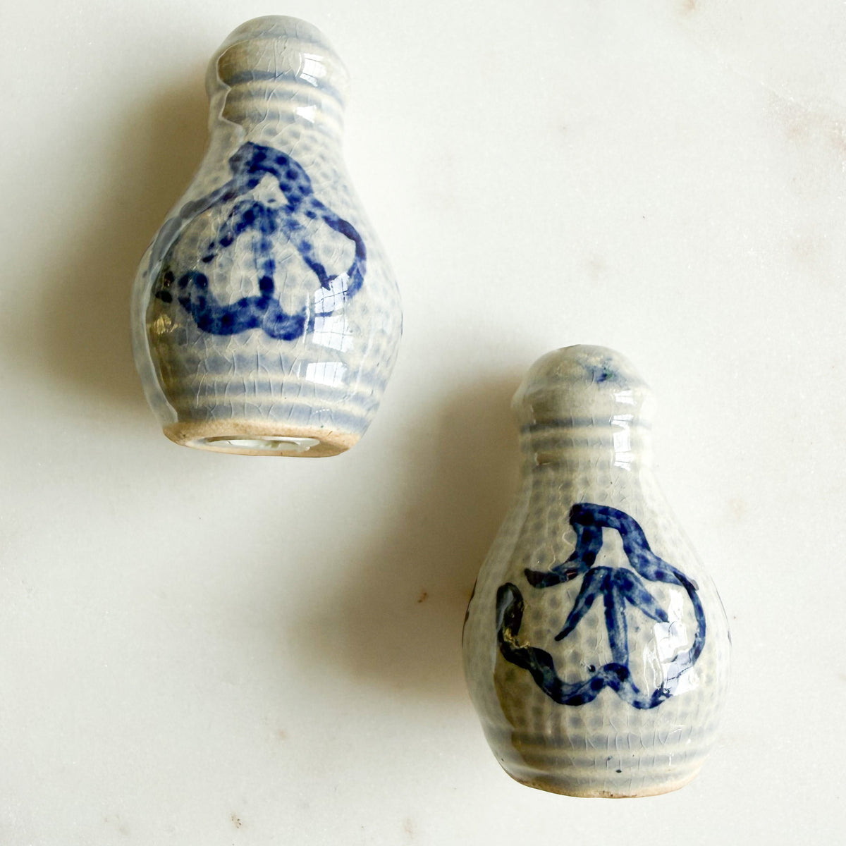 LilyPad MCM German Salt Glazed Stoneware Salt Pepper Shakers - BelleStyle