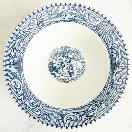 Shakespeare Country Homer Laughlin Blue Cream Vintage Bowl