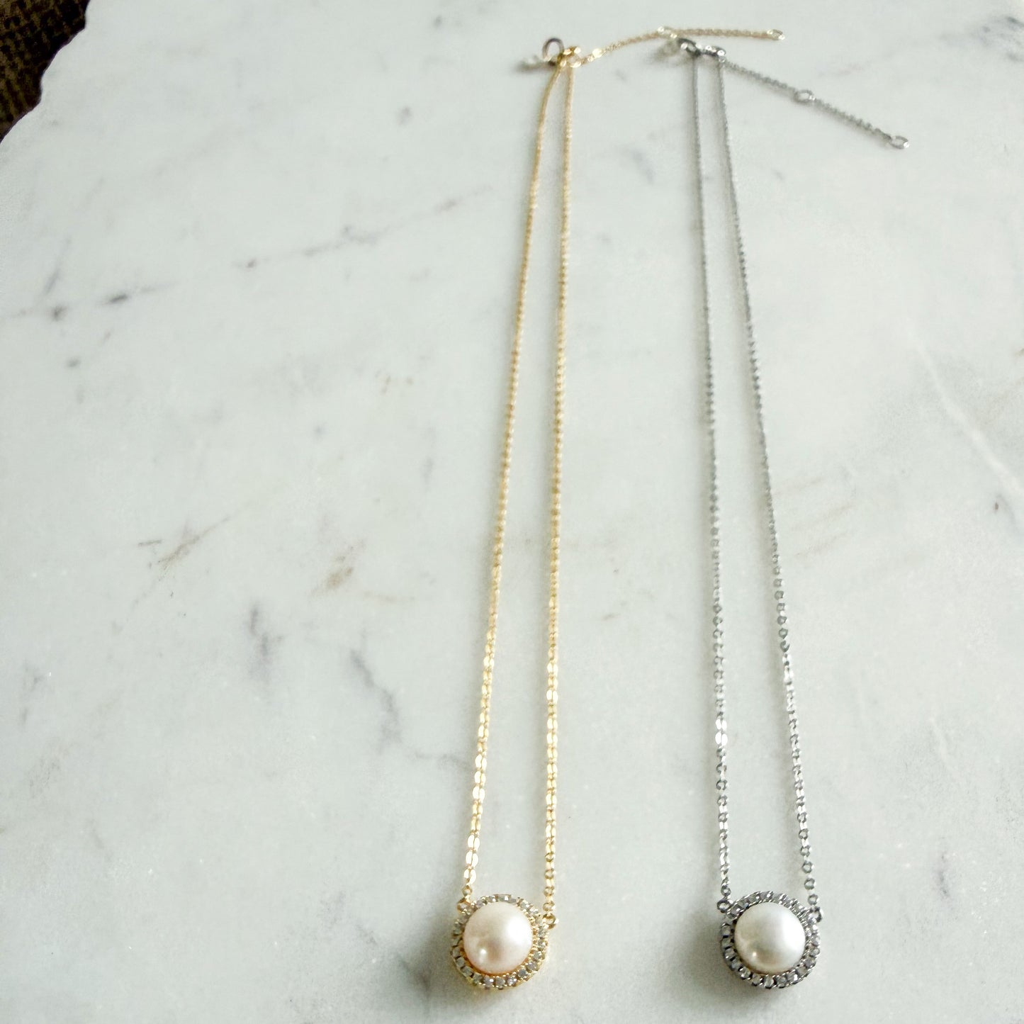 Sophia CZ Freshwater Pearl 925 Adjustable Chain Necklace