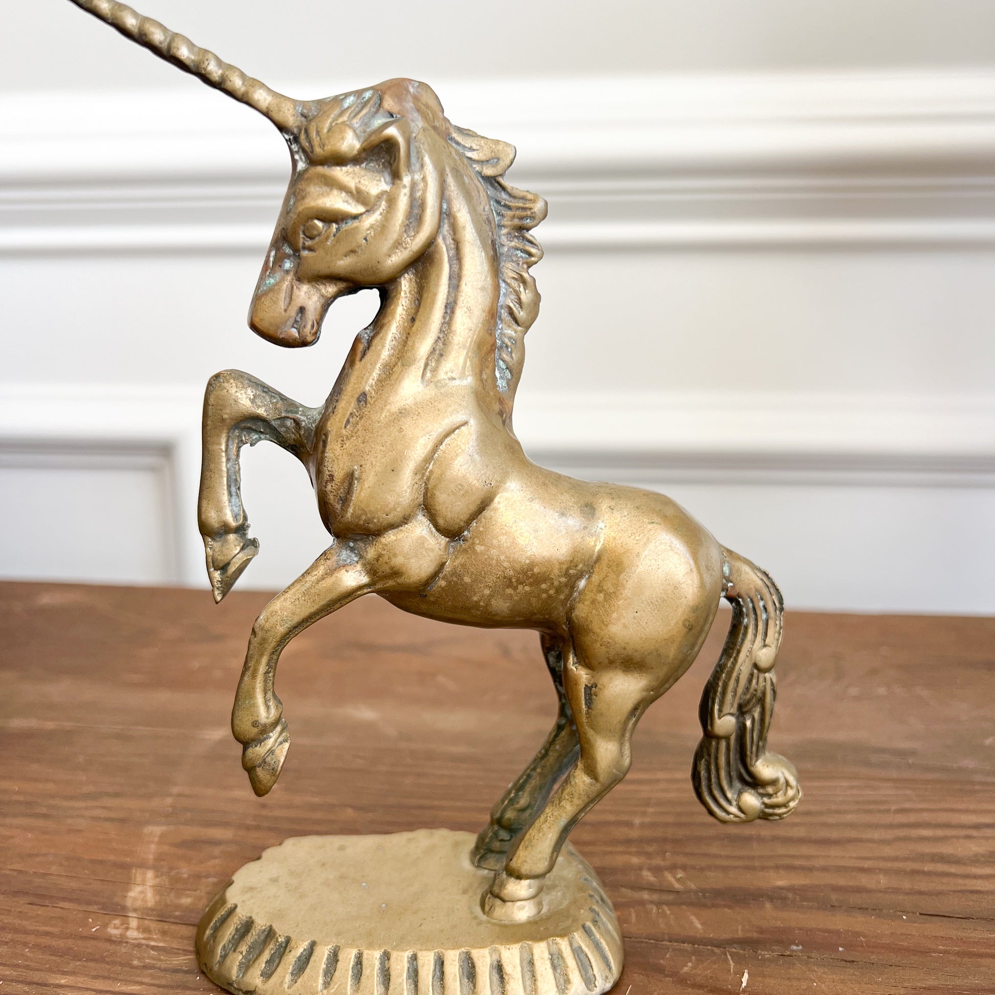 Unicorn Mid Century Modern Vintage Brass Figurine