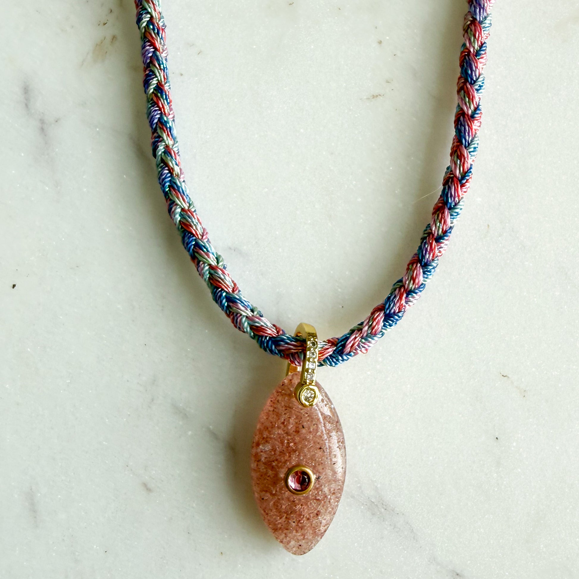 The Banks Semi-Precious Stone Braided Rope Necklace - BelleStyle