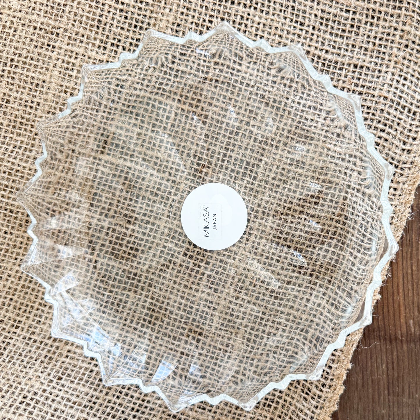 Sunflower Vintage Mikasa Crystal Glass Jewelry Plate