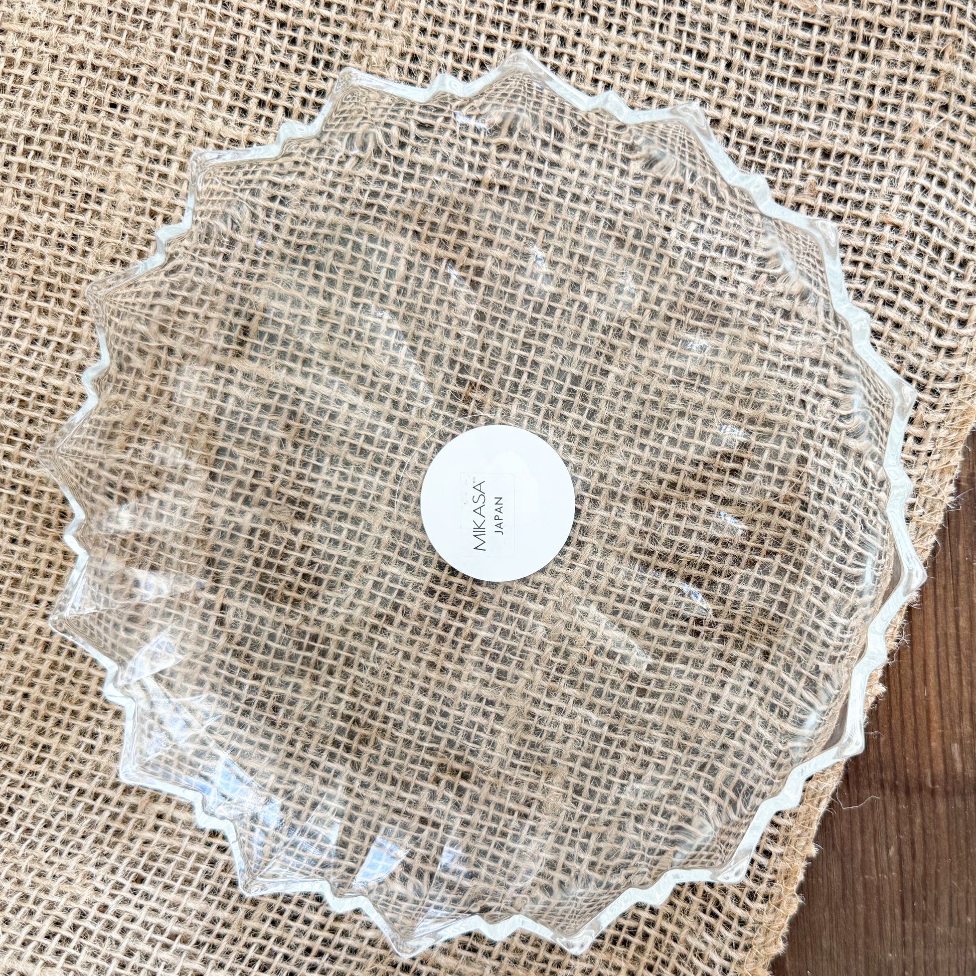 Sunflower Vintage Mikasa Crystal Glass Jewelry Plate