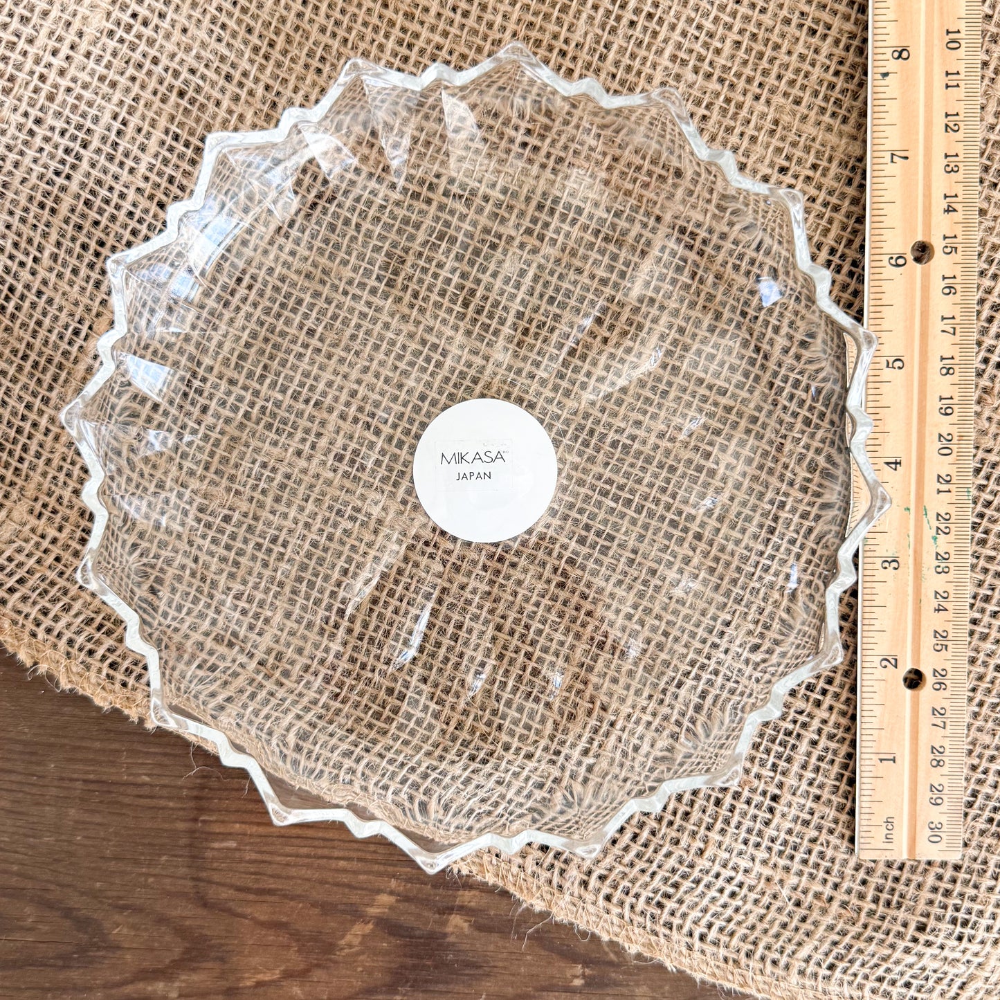 Sunflower Vintage Mikasa Crystal Glass Jewelry Plate