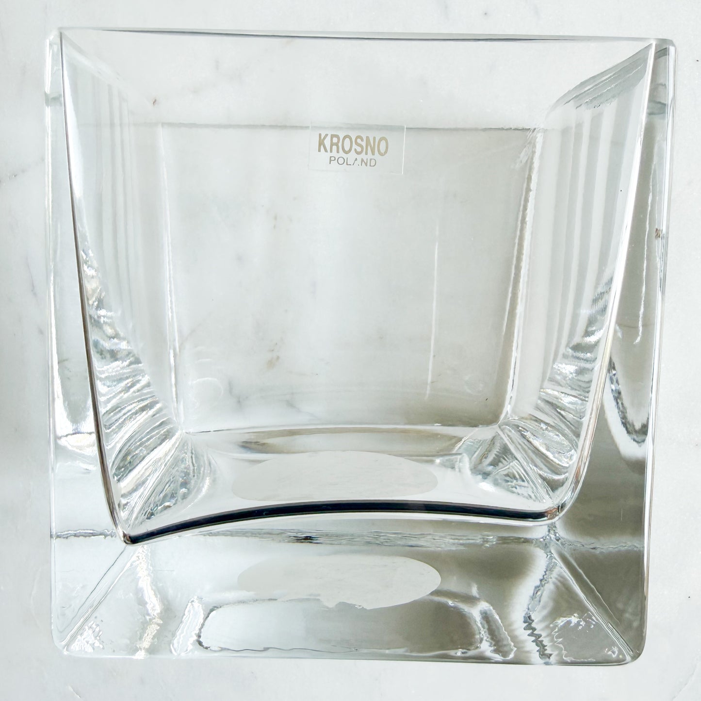 Krosno Poland Square Crystal Vintage Vase