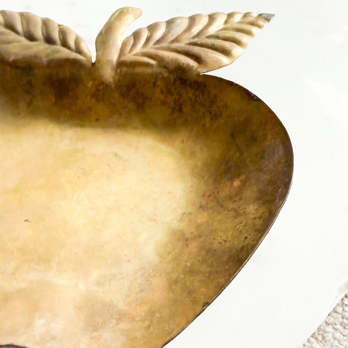 Apple Vintage Brass Jewelry Bowl