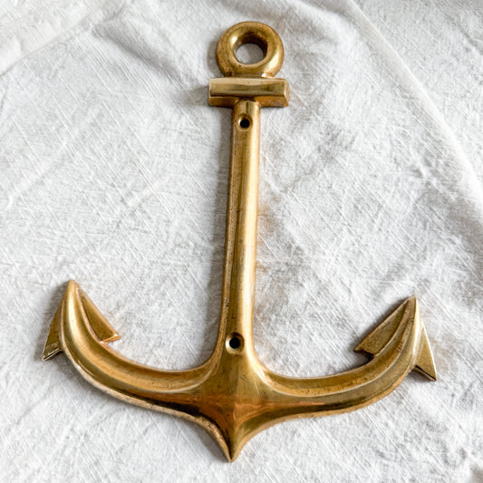 Caspian Vintage Brass Anchor Wall Mount Decor