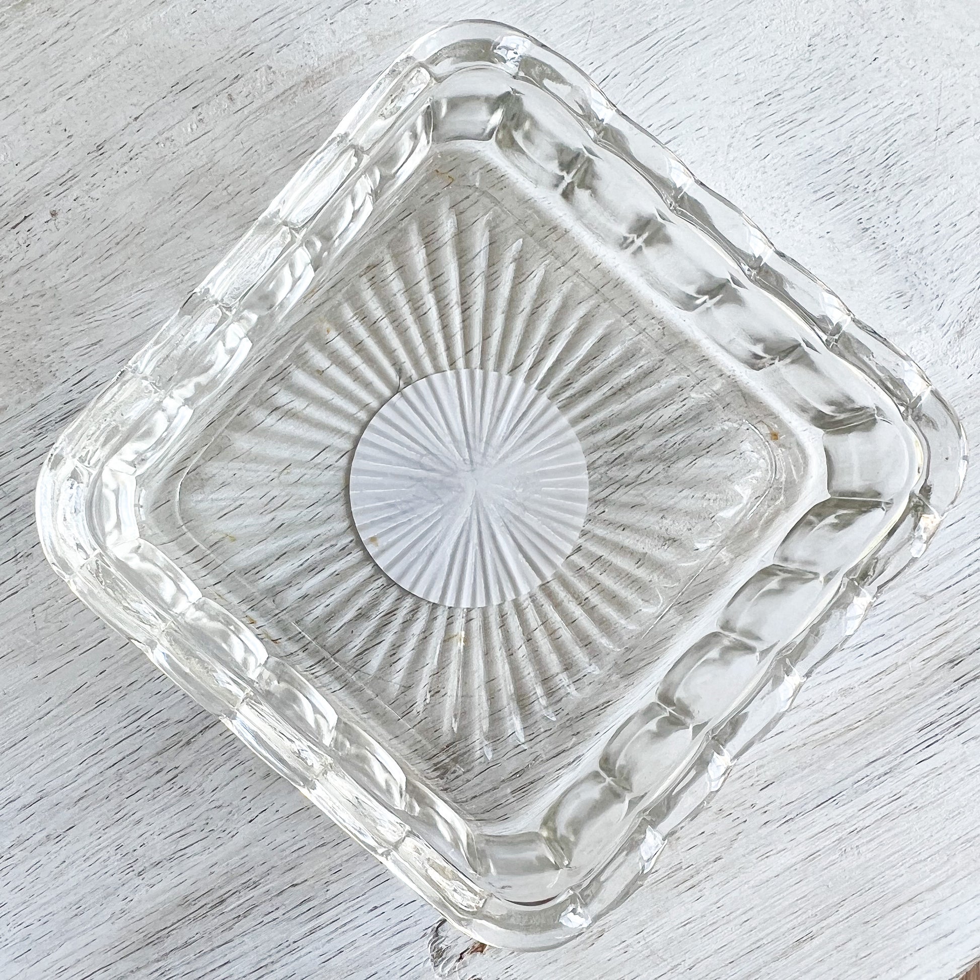 Bingham Scalloped Square Vintage Sustainable Glass Jewelry Dish