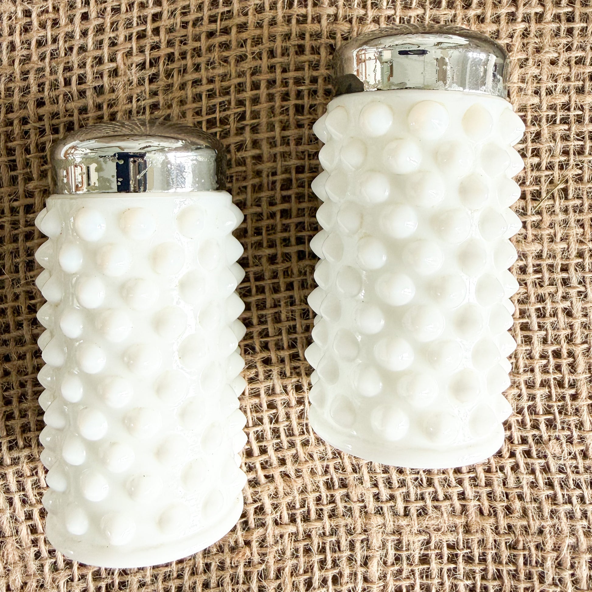 Nantucket Vintage Milk Glass Salt & Pepper Shakers - BelleStyle