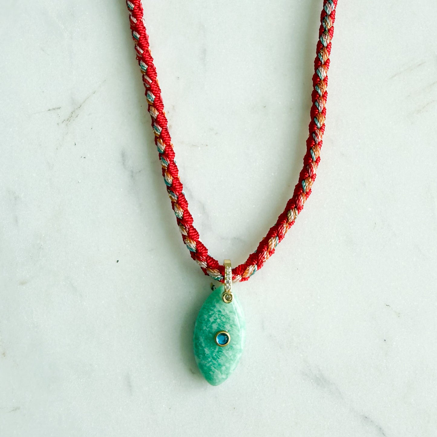The Banks Semi-Precious Stone Braided Rope Necklace