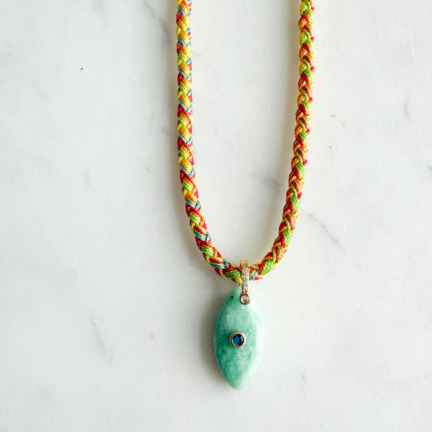 The Banks Semi-Precious Stone Braided Rope Necklace