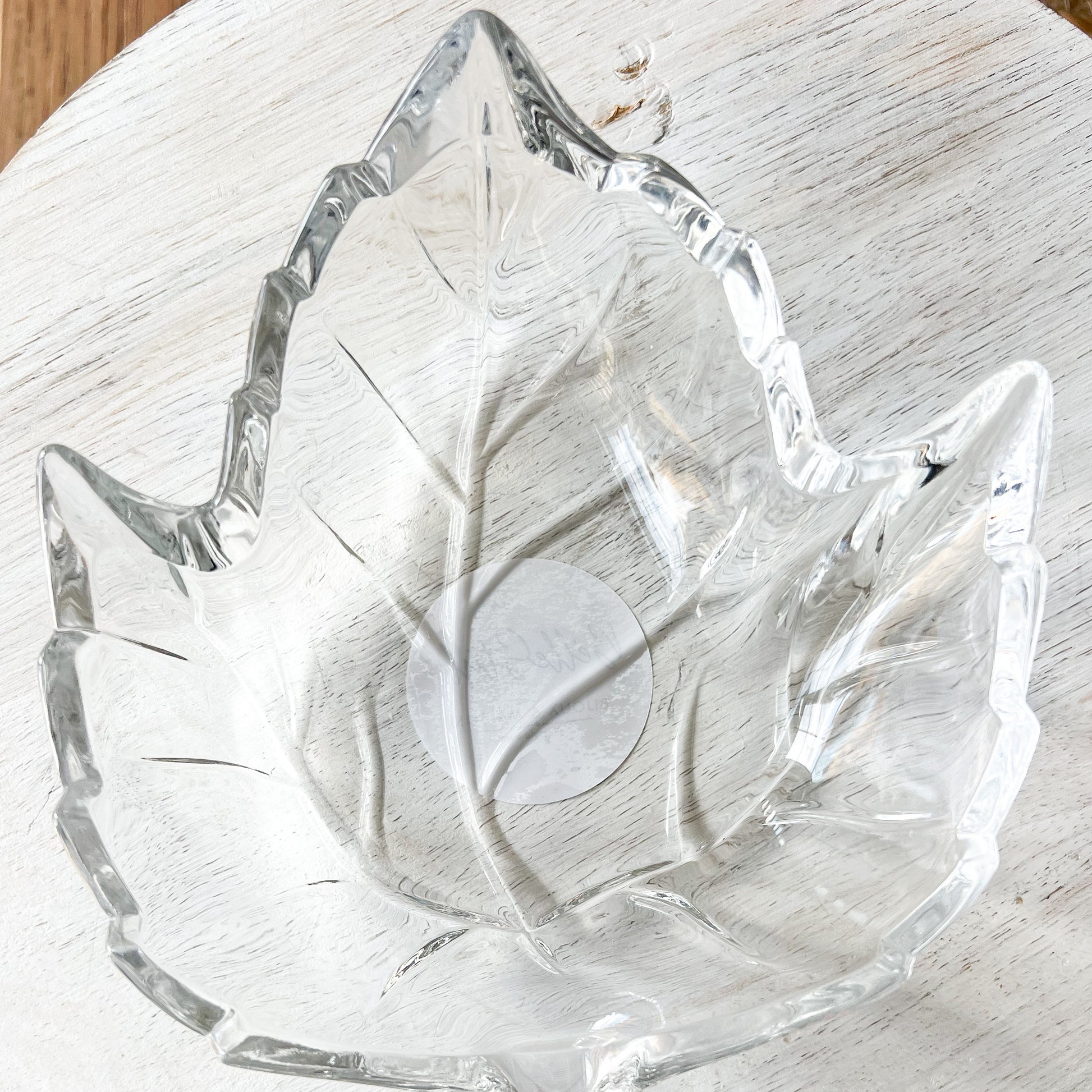 Maple Leaf Vintage Crystal Sustainable Jewelry Bowl