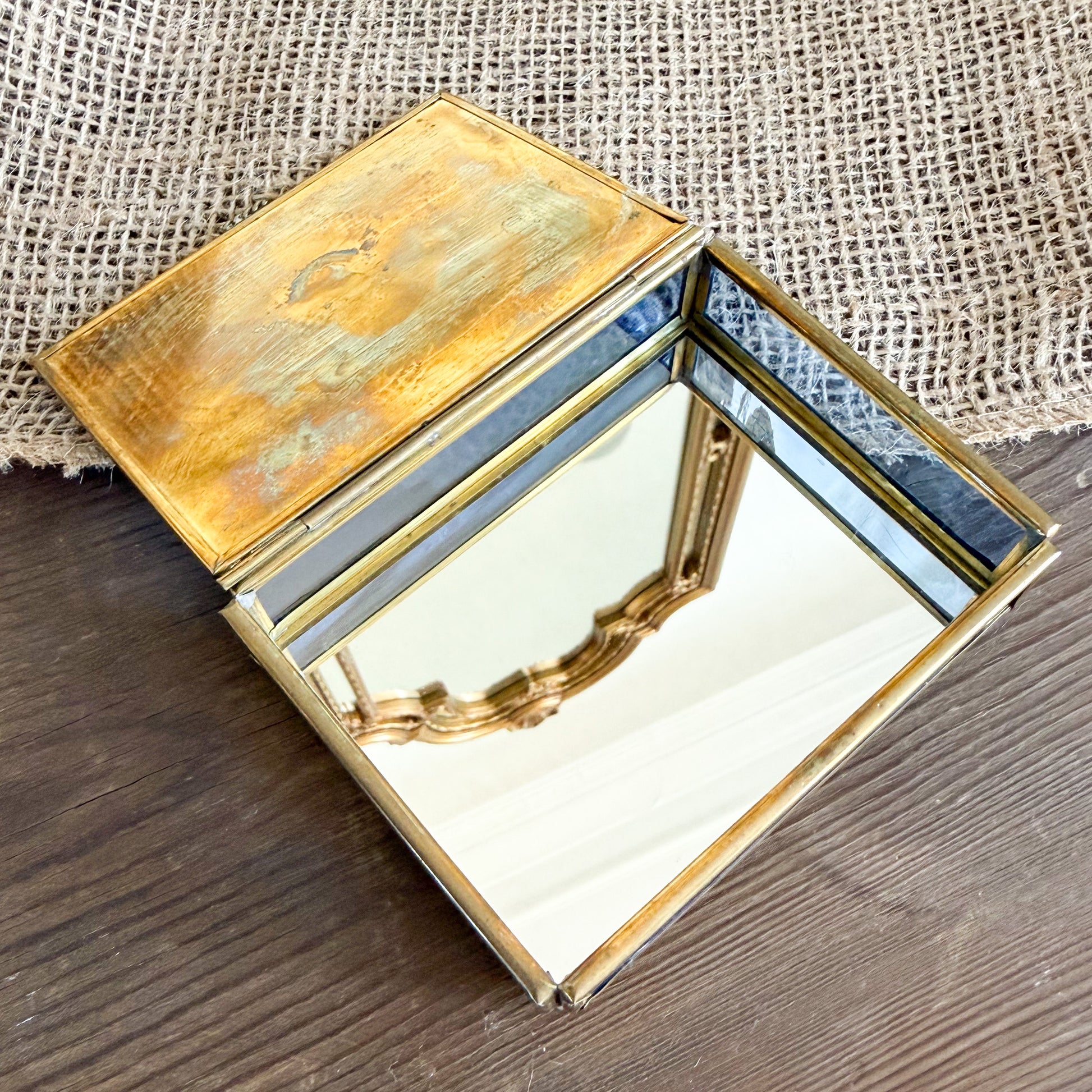 Cleo Vintage Angelface Glass Jewelry Box